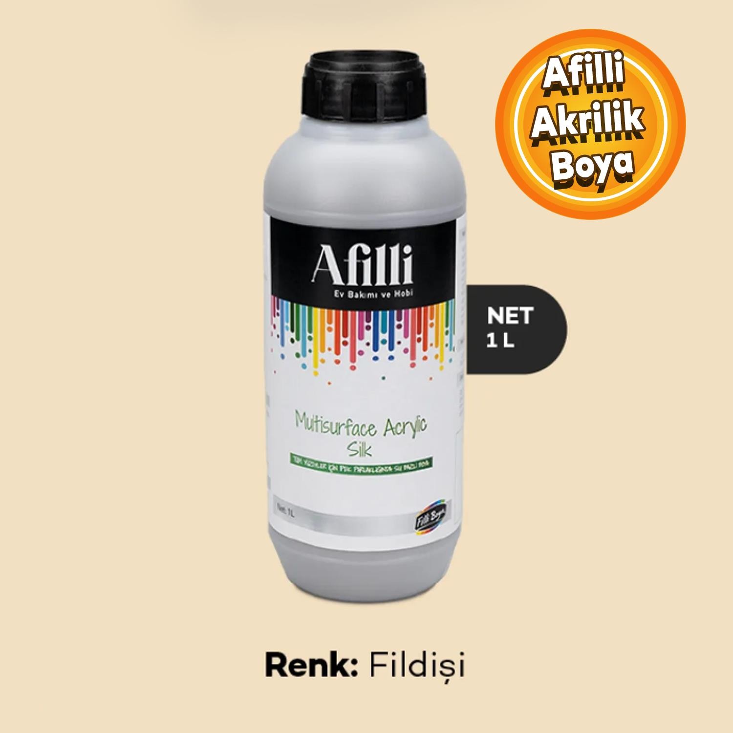 Afilli Fildişi Su Bazlı Ev Bakım Ve Hobi Boyası 1 LT