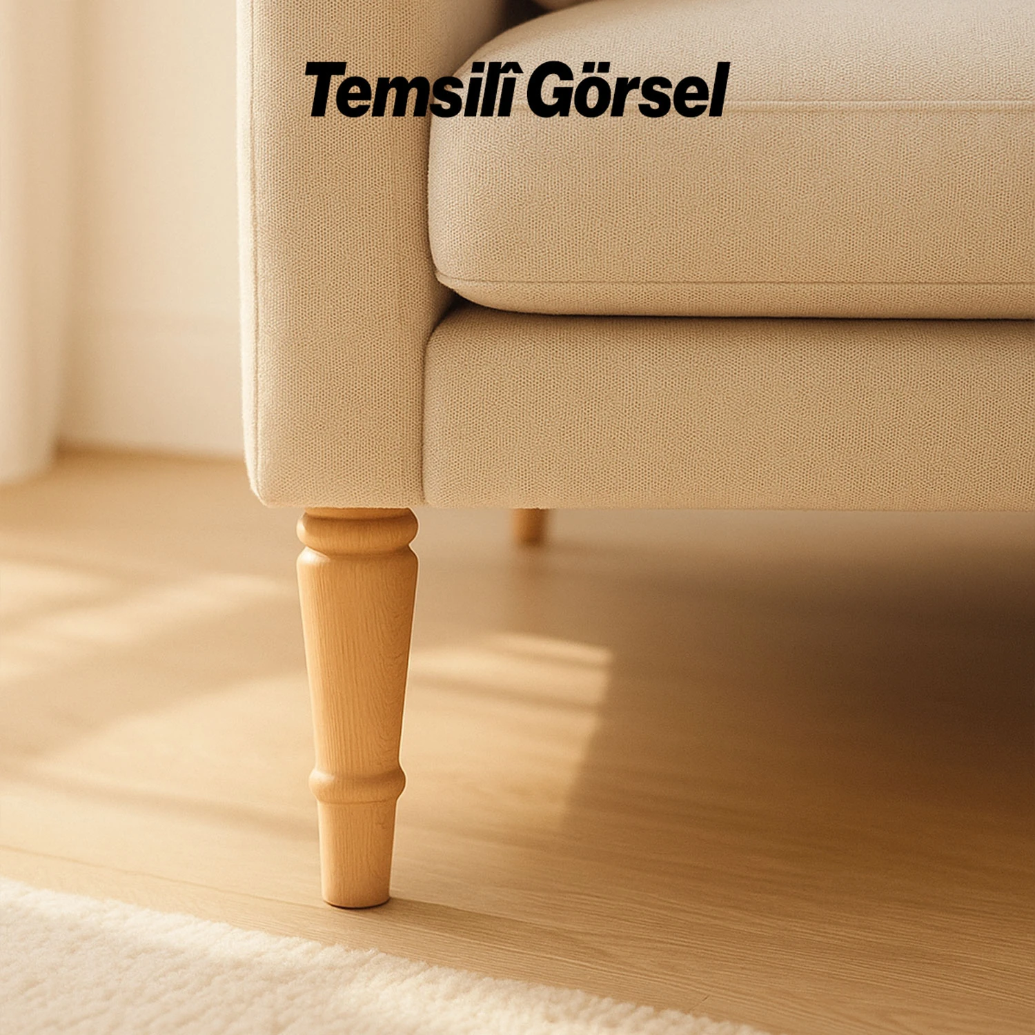 Bohem 20 cm Doğal Ahşap Ayak 4 ADET SET Boyasız Silindir Mobilya Koltuk Kanepe Ayağı Aparat Dahil