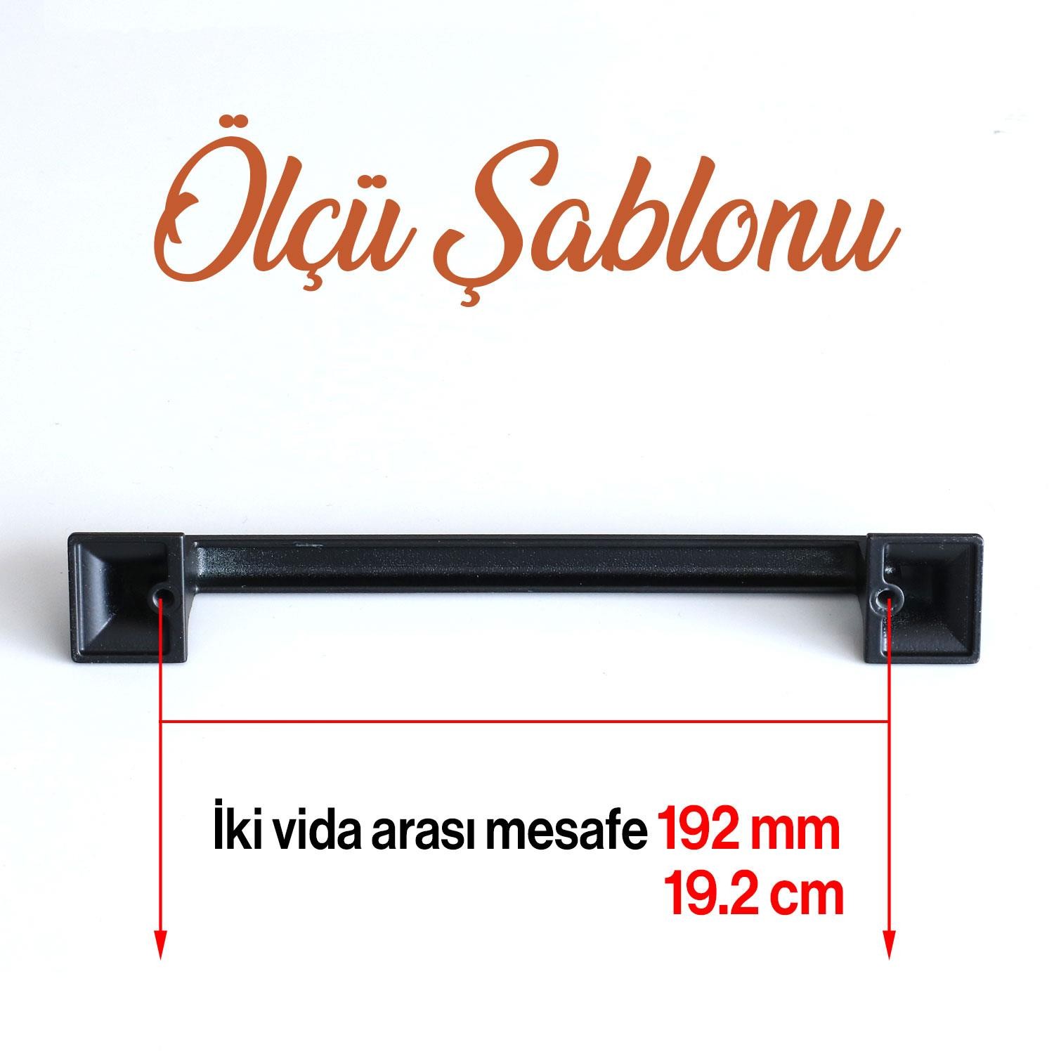 Gama 192 mm Siyah Kulp Metal Mobilya Mutfak Çekmece Dolap Kulpları Dolabı Kapak Kulbu Kulpu 19.2 cm