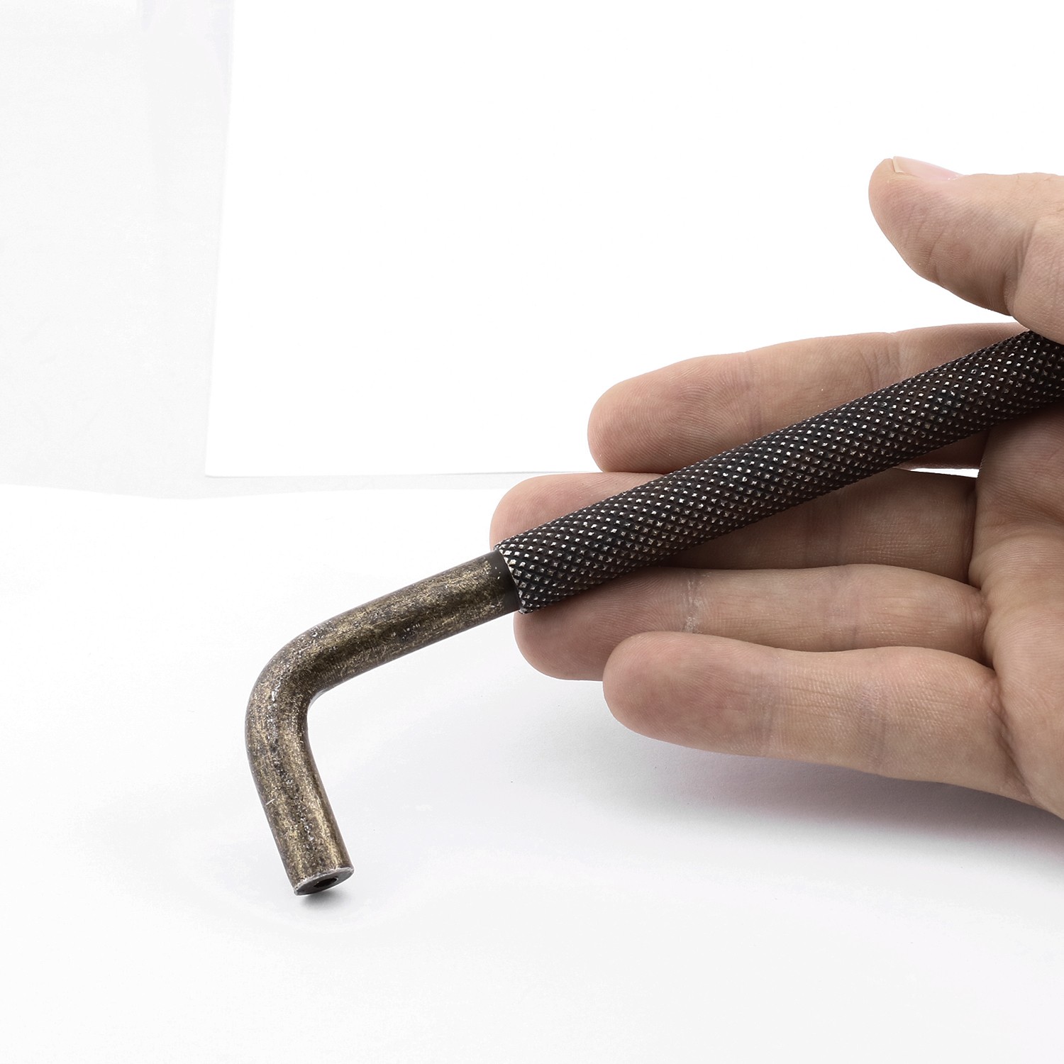 Tırtıklı Antik Sarı Metal Kulp 128 mm 12.8 cm Mobilya Çekmece Dolap Dolabı Modern Kapak Kulpları
