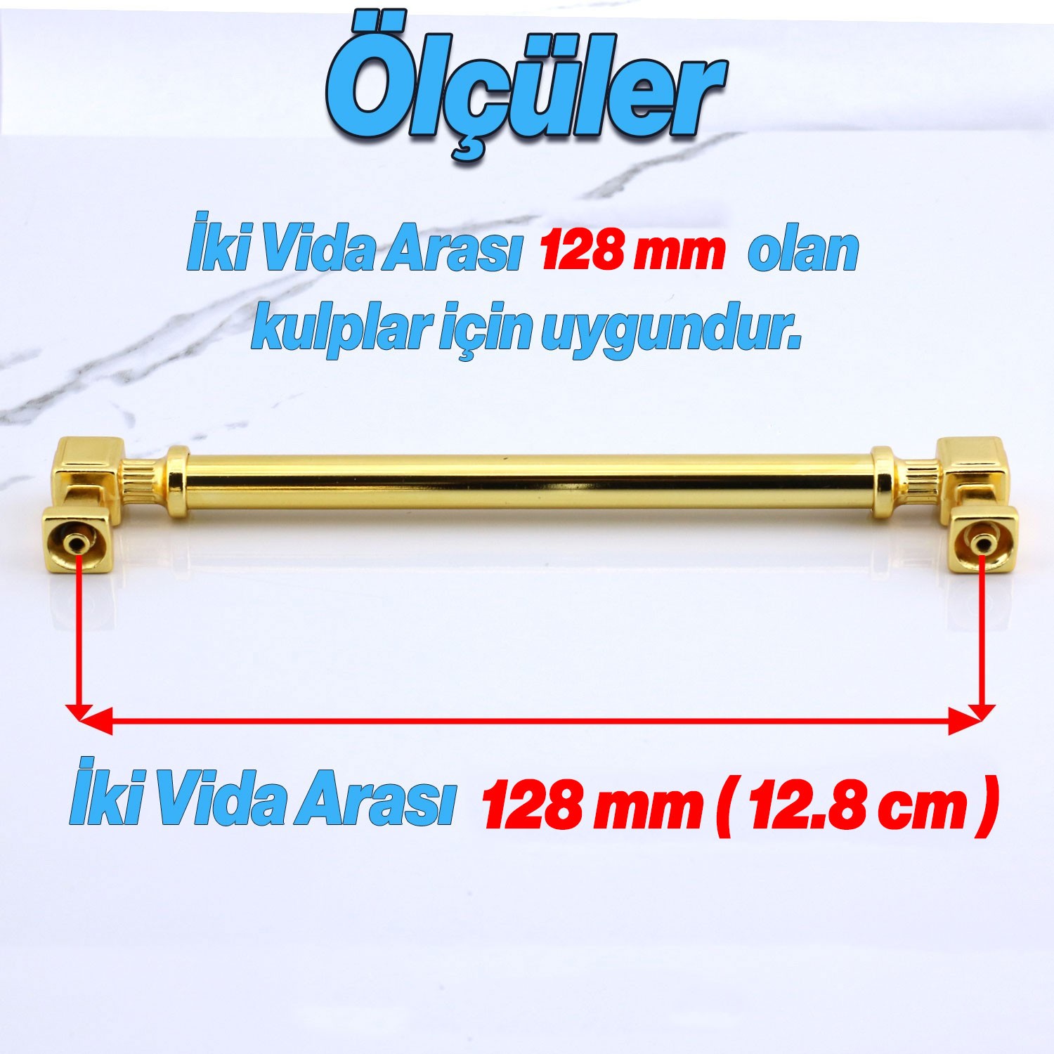 Talas 128 mm Kulp Gold Altın Mobilya Çekmece Mutfak Dolabı Dolap Kapak Kulplar Kulb Kulp