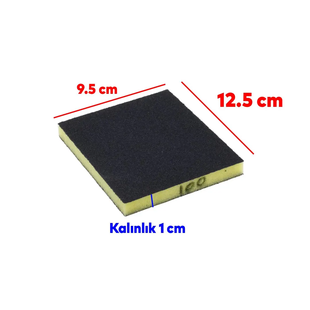 Yassı Sünger Zımpara 9.5 x 12.5 cm Takoz Blok Flex Taşlama Ahşap