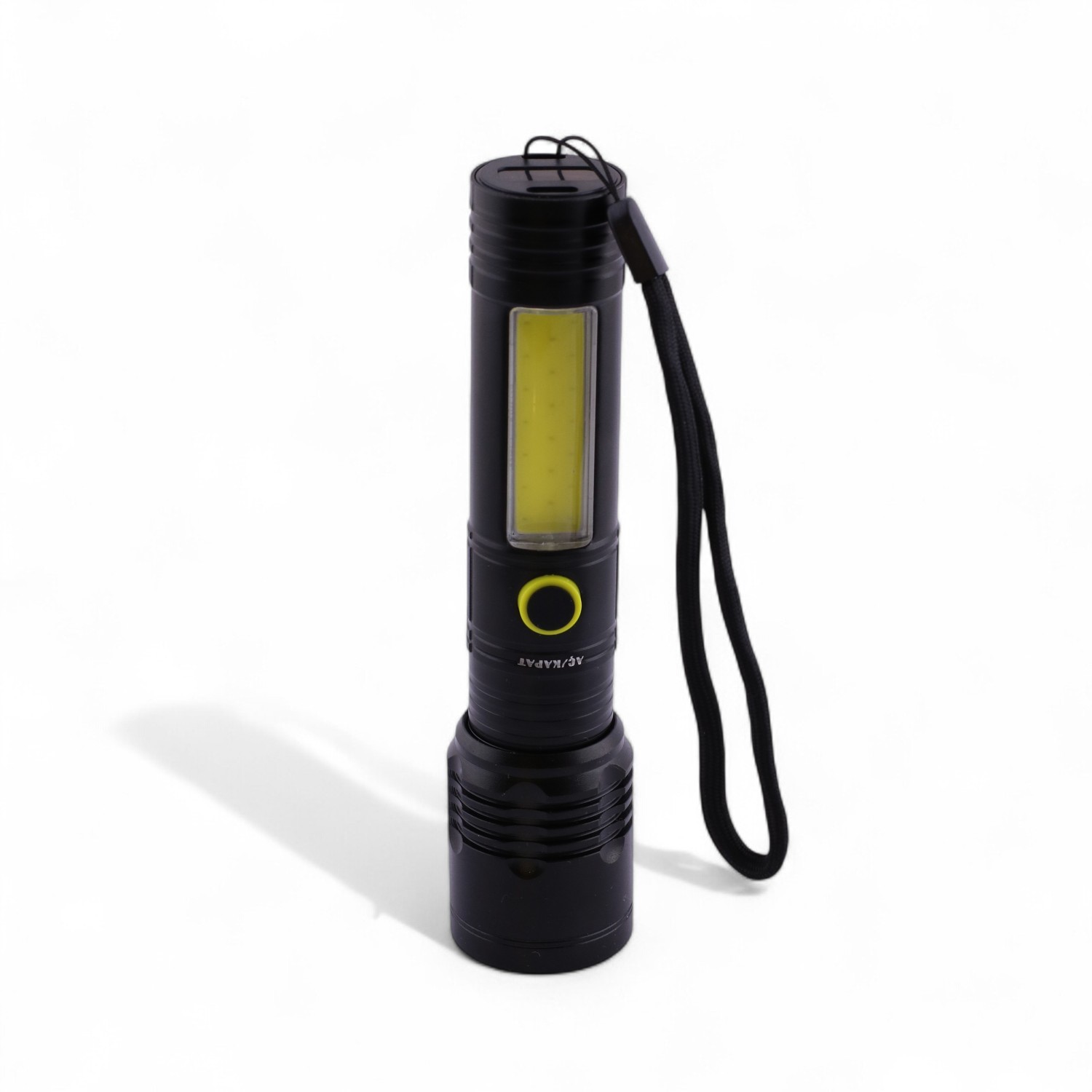 Çok Fonksiyonlu Şarjlı El Feneri Uzun Menzil Metal Kasa 10W COB LED Işıldak Teleskopik Odaklı