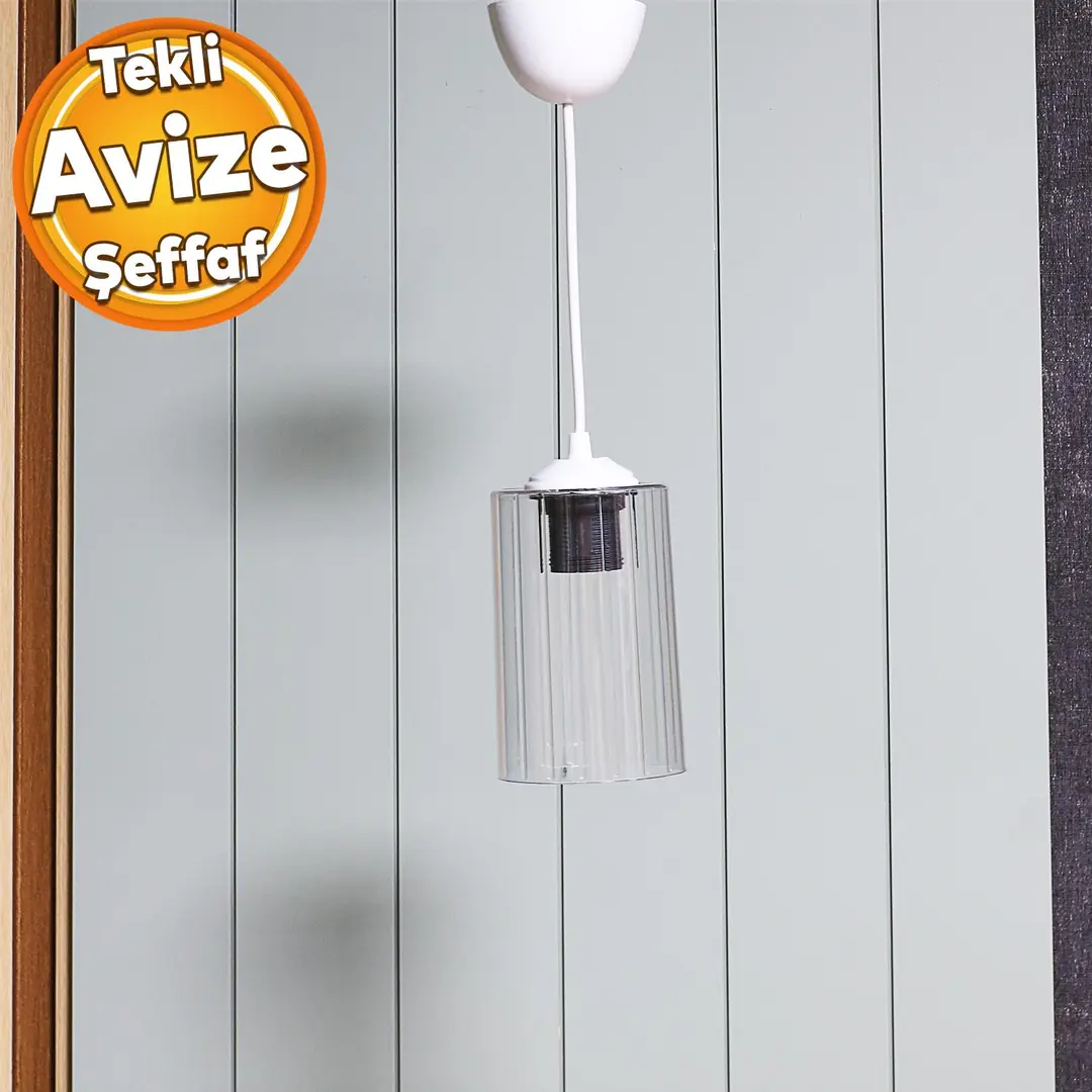 Tek Tekli E27 Duy Kablolu Klasik Avize Sarkıt Oda Lavabo Antre Hol