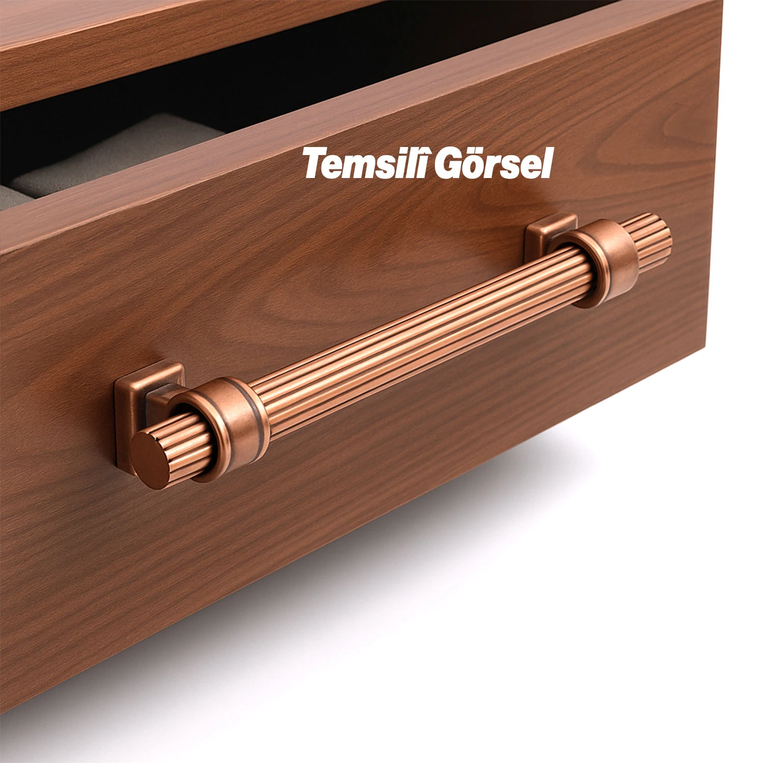 Hisar Soft Antik 224 mm Metal Çizgili Kulp Kulpu Kulpları Mobilya Çekmece Dolap Kapak Dayanıklı