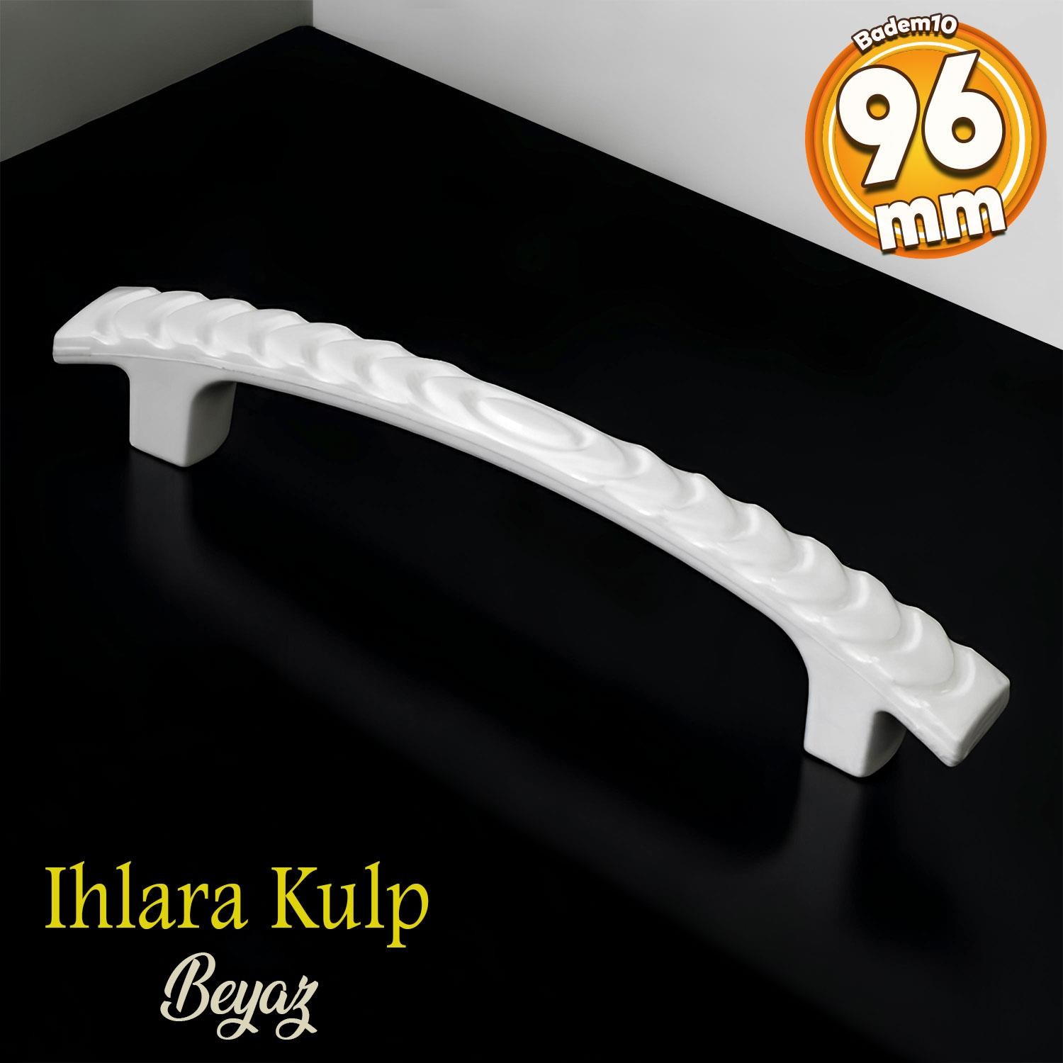 Ihlara 96 mm Kulp Sert Plastik Beyaz Mobilya Mutfak Çekmece Dolap Dolabı Kulbu Kulpu Kulpları Toptan Satış