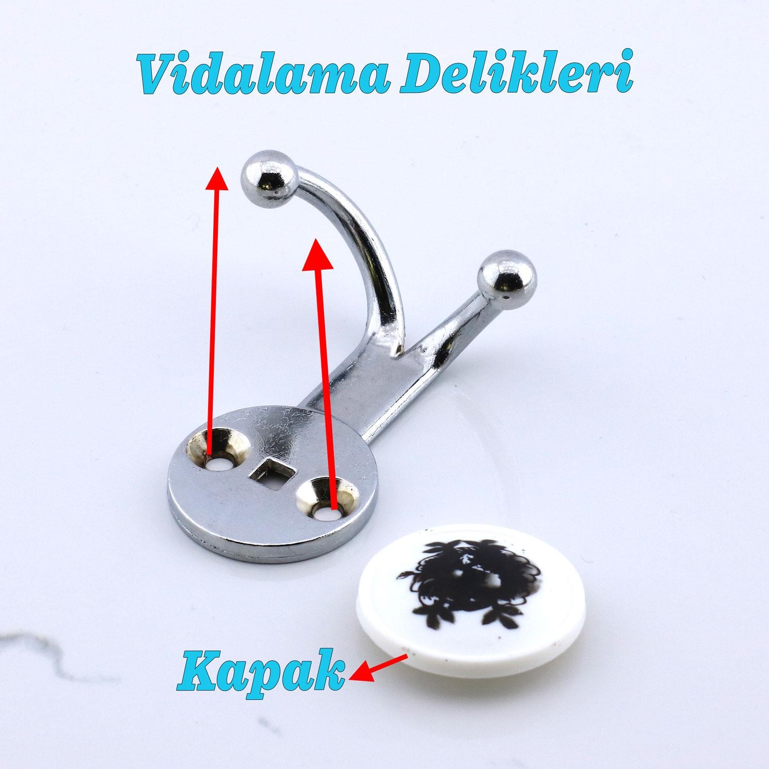 Misket Askı Gümüş Dolap Askılık Askılığı Duvar Vestiyer Banyo Mutfak Elbise Kıyafet Askısı Krom Renk