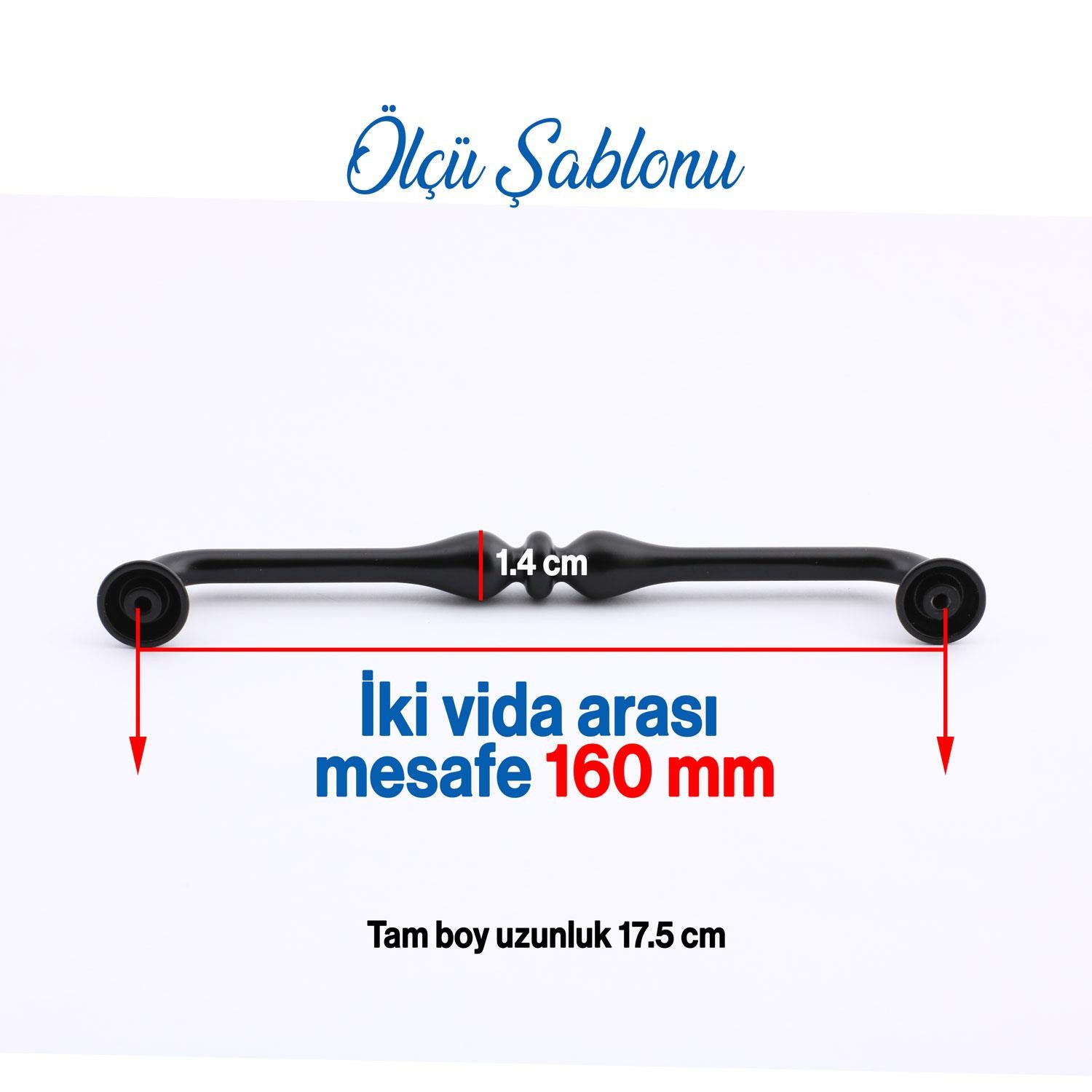 Yayık Kulp Mobilya Mutfak Dolabı Çekmece Dolap Kulpları Kapak Kulpu Kulbu Siyah 160 mm Metal