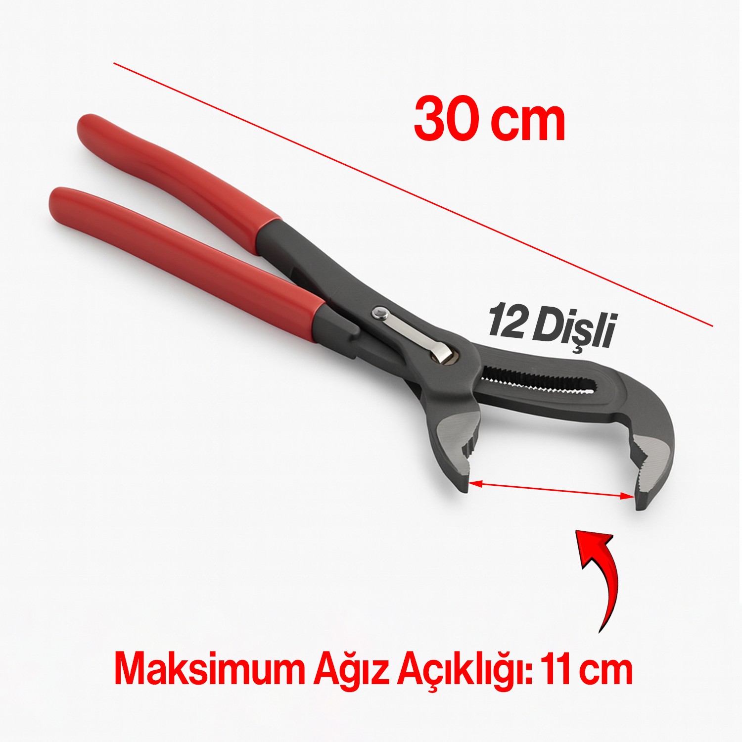 Craft Ford Fort 12 Düğmeli Ayarlı Boru Anahtarı Kurbağacık Kanal Tesisat Tamir Bakım Pensesi