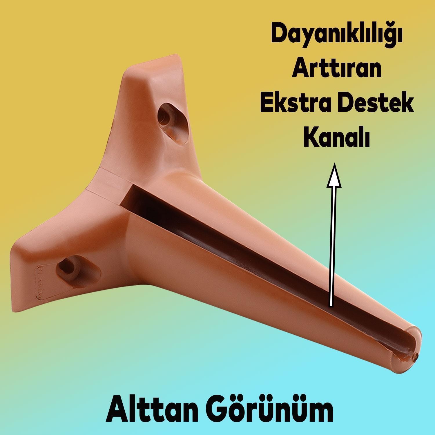 Aspen 6'lı Set Mobilya TV Ünitesi Çekyat Koltuk Kanepe Destek Ayağı 18 cm Kahverengi Baza Ayak M8 Destek