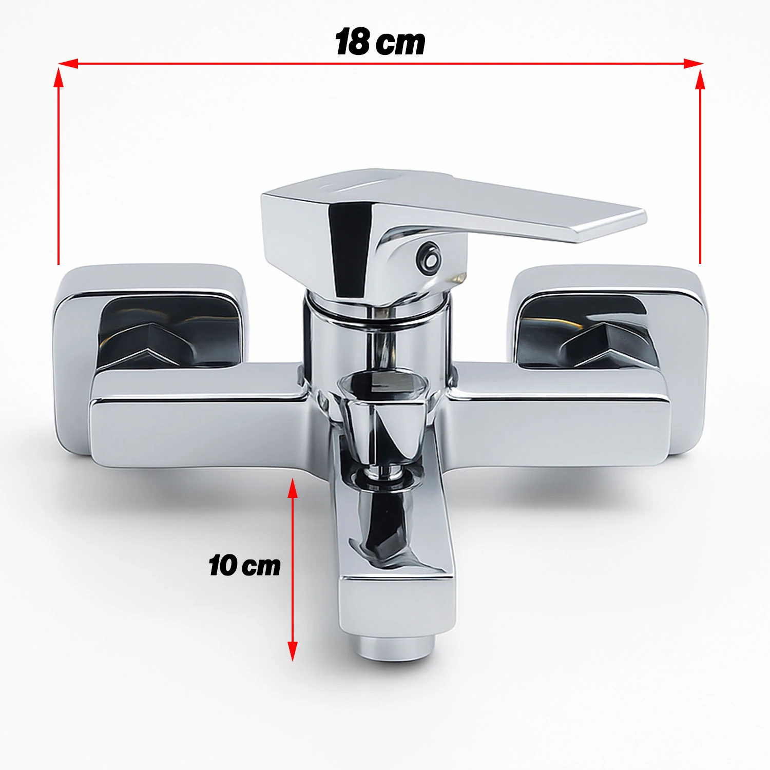 Banyo Bataryası Krom Kaplama Paslanmaz Gövde Seramik Kartuşlu Su Tasarruflu Duvar Tipi Musluk