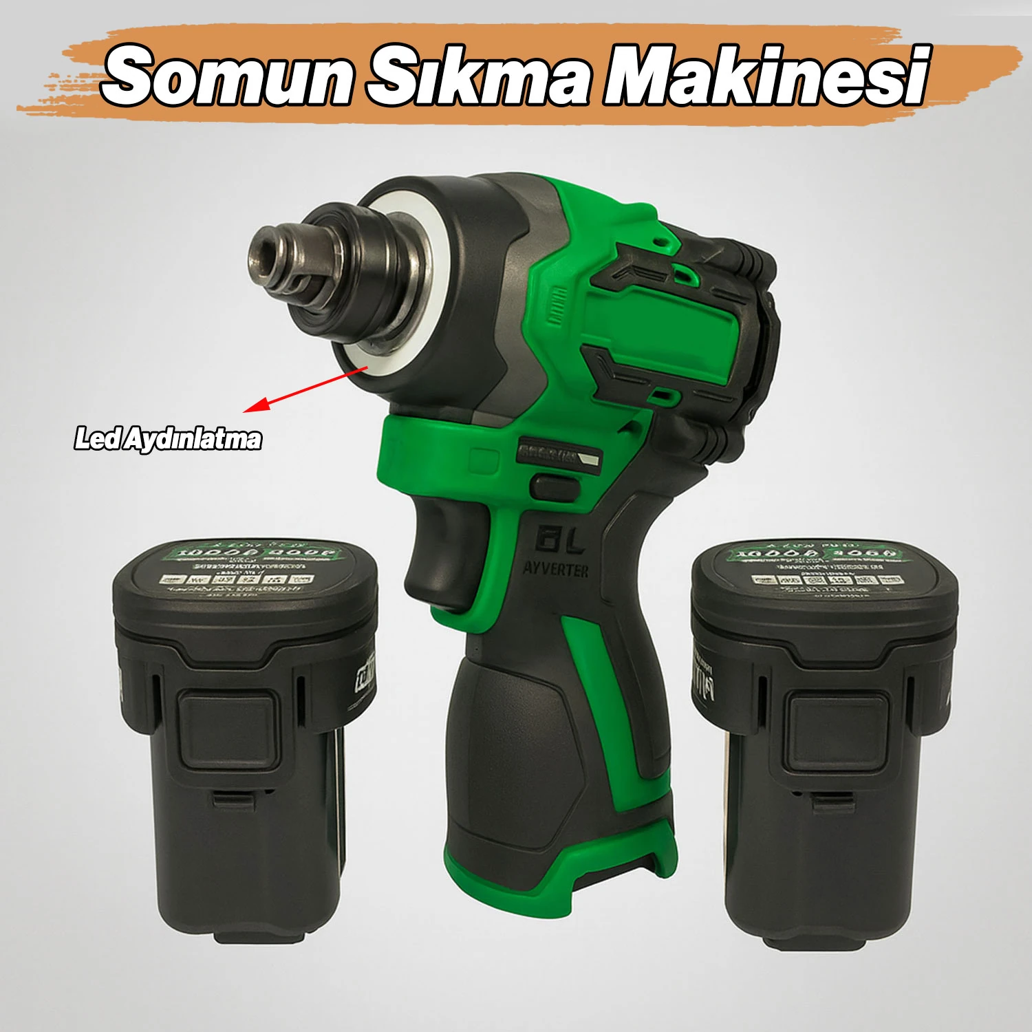 Akülü Somun Sıkma Makinesi 16V 2.0AH Güçlü Yüksek Torklu Profesyonel Vidalama Anahtar Seti Çantalı