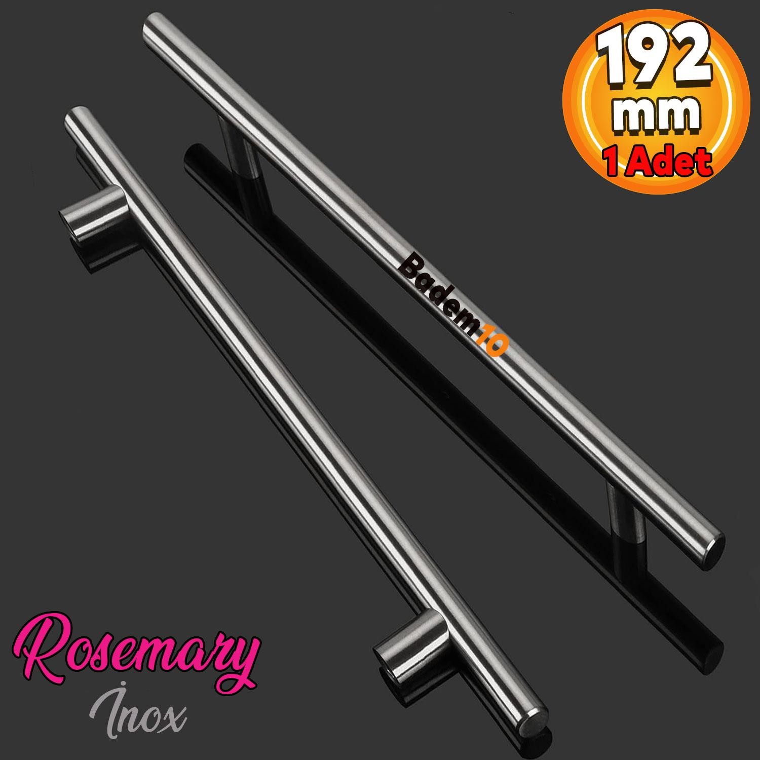 10 ADET RoseMary İnox Metal Kulp 192 mm ( 19.2 cm ) Mobilya Mutfak Çekmece Dolap Kapak Kulpu Kulbu