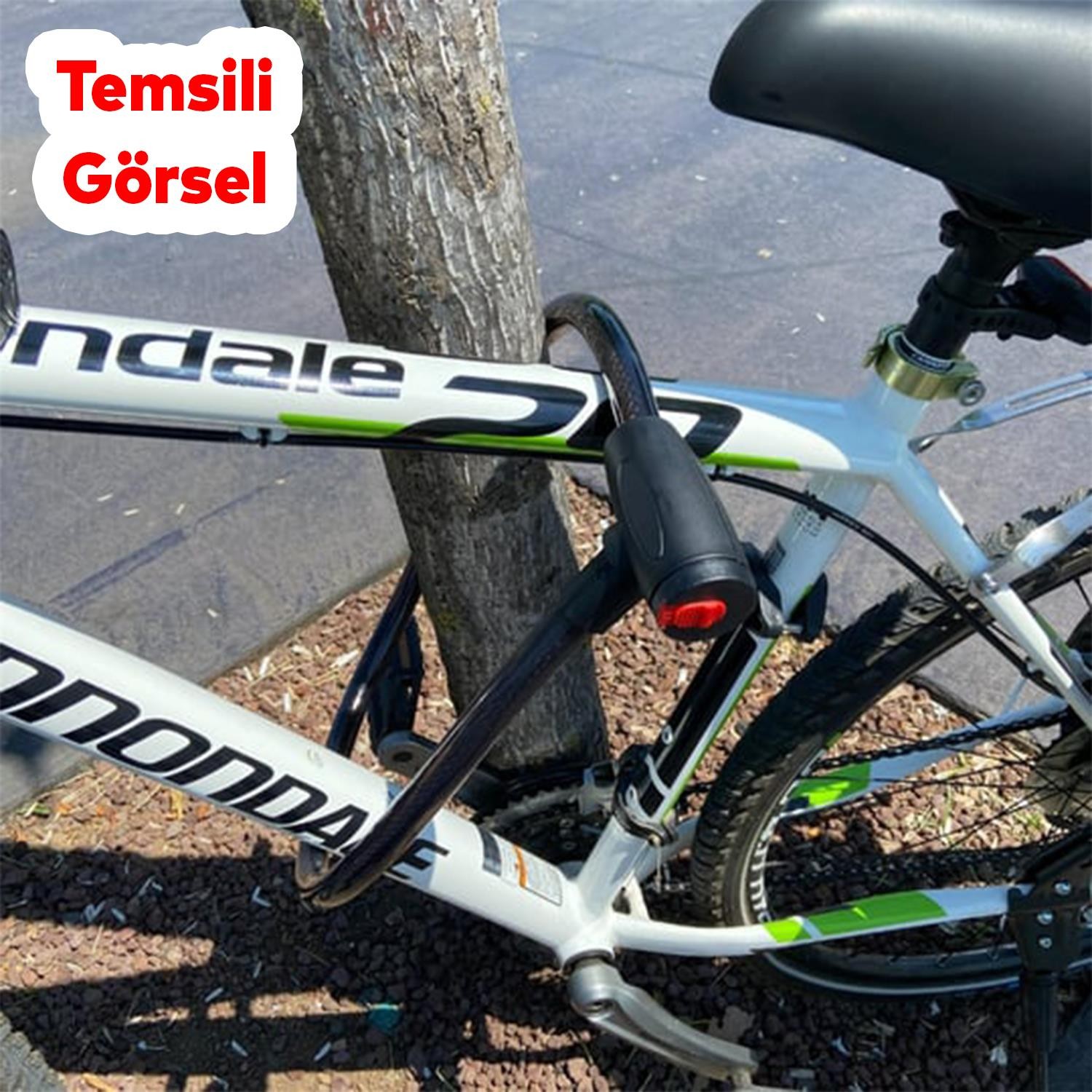 Bisiklet Halat Zincir Kilidi 80 cm Çelik Kilit Çap 10 mm Ø  Hırsız Önleme Güvenlik 1 Adet