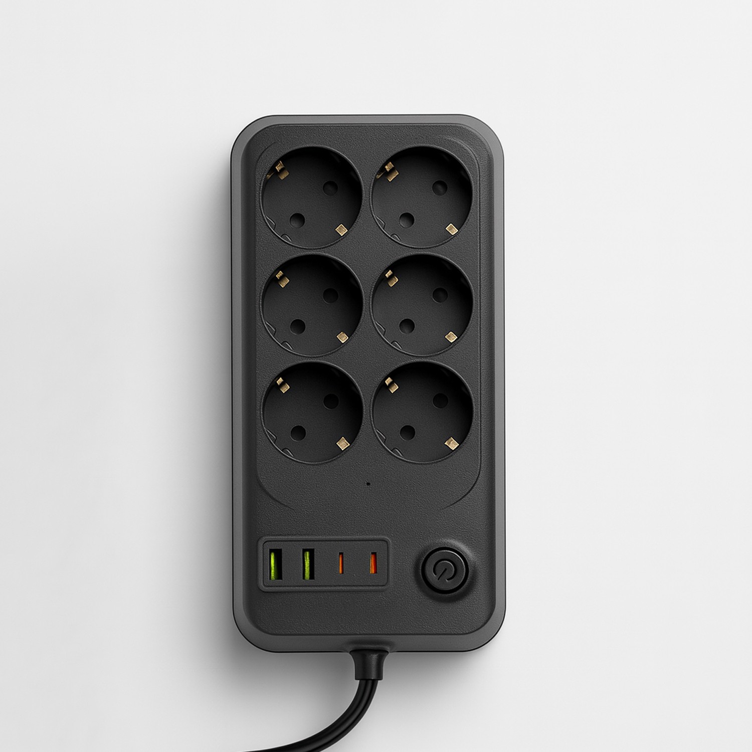 6 Prizli 4 USB Girişli Akım Korumalı Topraklı Golyat Grup Şarj Fiş Priz 2 Metre Uzatma Kablosu