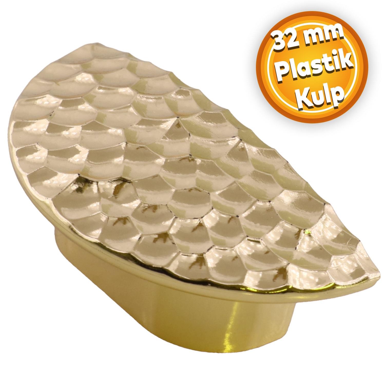 Elegans Half Çekmece Dolap Dolabı Kapak Kulpu Kulpları Kulbu Plastik Gold Altın Kulp Mobilya Mutfak