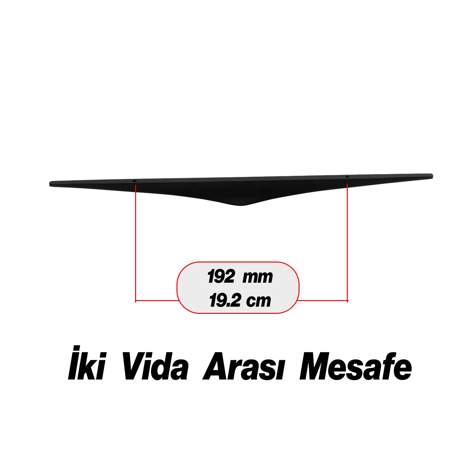 Olivin Mat Siyah Metal Kulp 192 mm 19.2 cm Mobilya Çekmece Mutfak Dolabı Dolap Kulpları Kulbu Kulpu