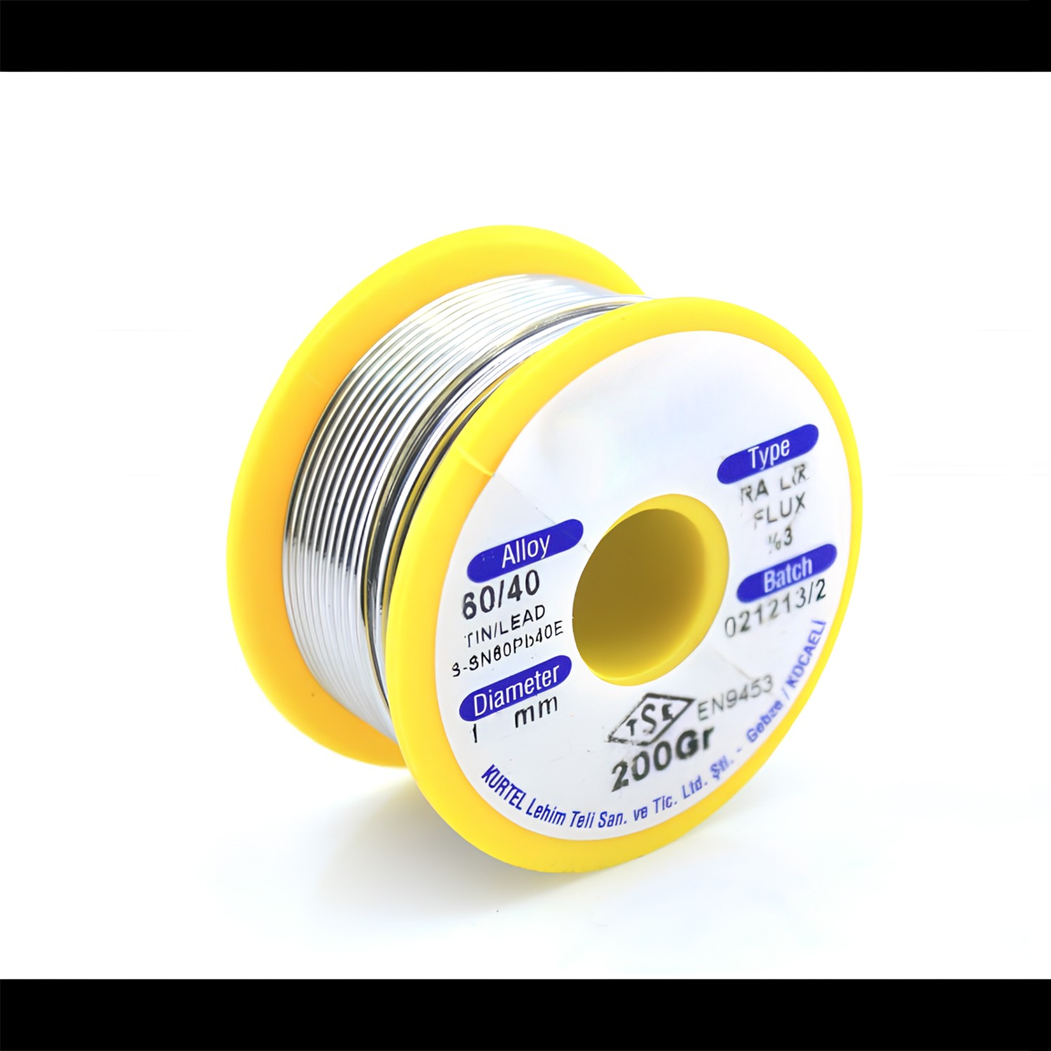 Lehim Makinası Teli 60/40 Kalay Kurşun Karışımlı RA 26 Flux Oranı %3 Çapı 1 mm Ağırlık 200 gr