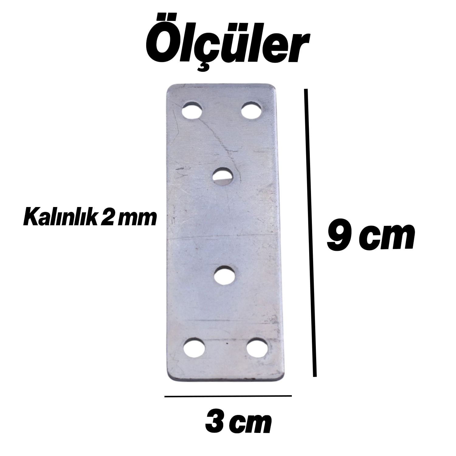 Mobilya Köşe Bağlantı Demiri 30x90 mm 4 Adet Set Düz Metal Gönye Dolap Kitaplık Vestiyer Sabitleme