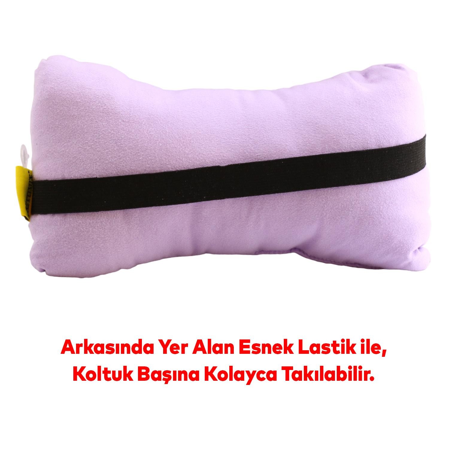 Automix Araba Araç Otomobil Oto Koltuk Başlığı Ergonomik Boyun Destek Yastığı LİLA Renk 44837