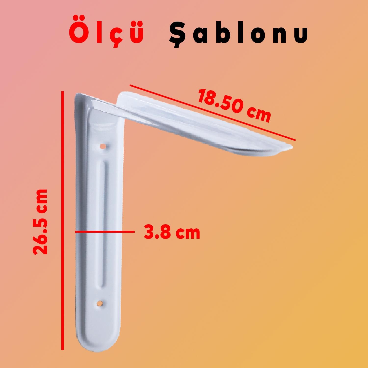 Raf Altı Raf Tutucu Ayak Ferforje Beyaz Klas  26.5 x 18.5 cm  2 ADET (No:3)