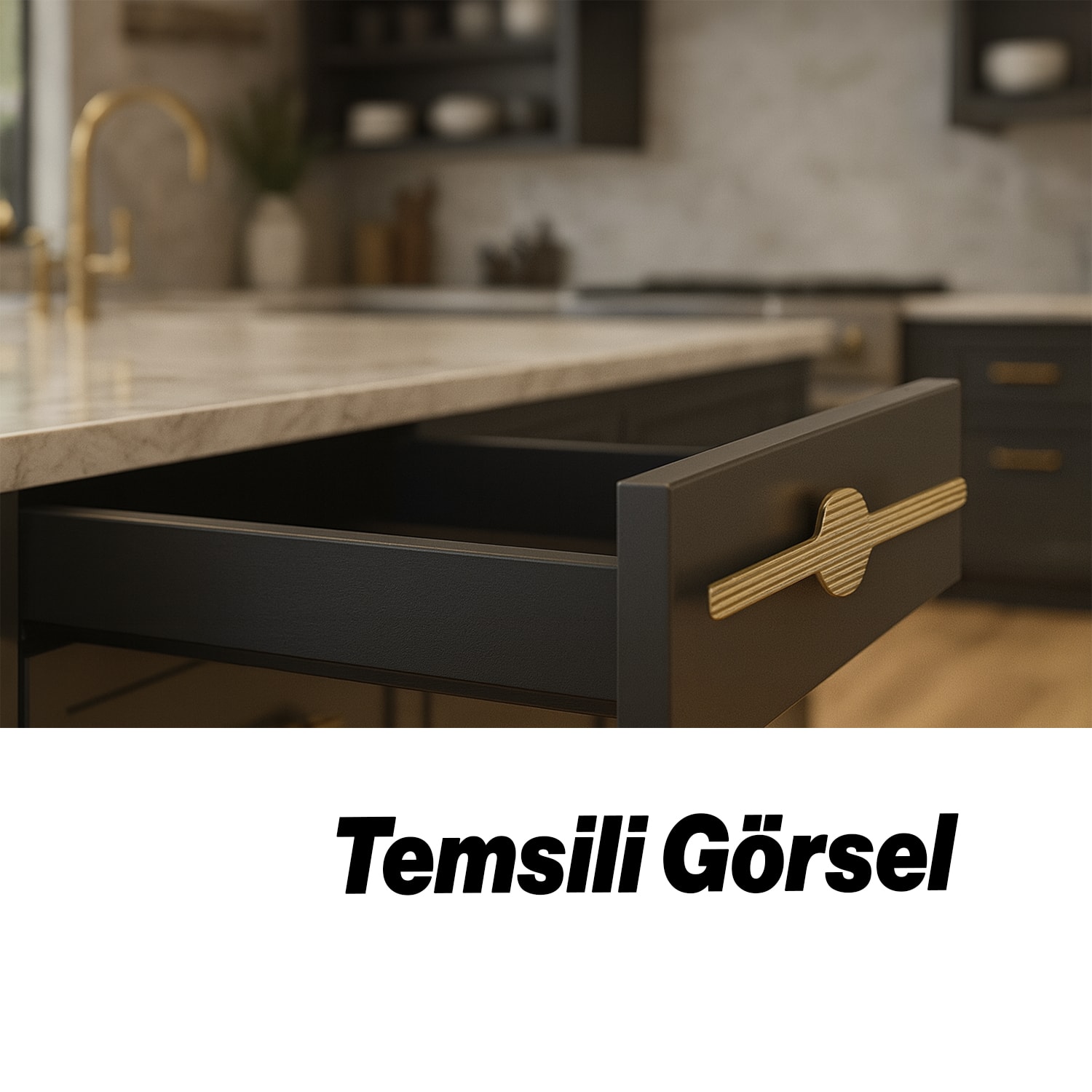Saral Çizgili Mat Altın Metal Kulp 160 mm 16 cm Mobilya Çekmece Mutfak Dolabı Dolap Kapak Kulpları
