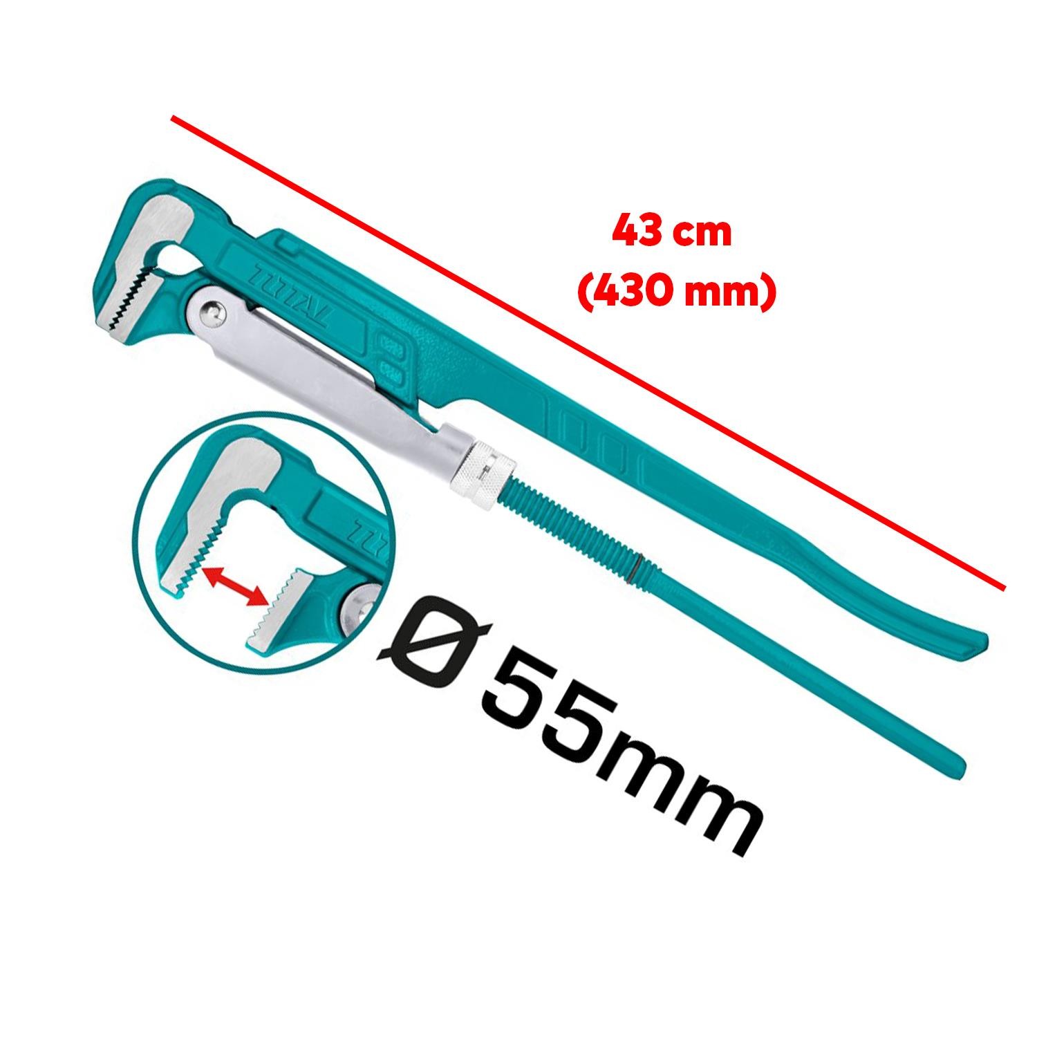 Total Maşalı Boru Anahtarı 1.5'' İngiliz Anahtar 5,5 cm Ağız 43 Cm Boy Anahtar Sökme Sıkma Tutma