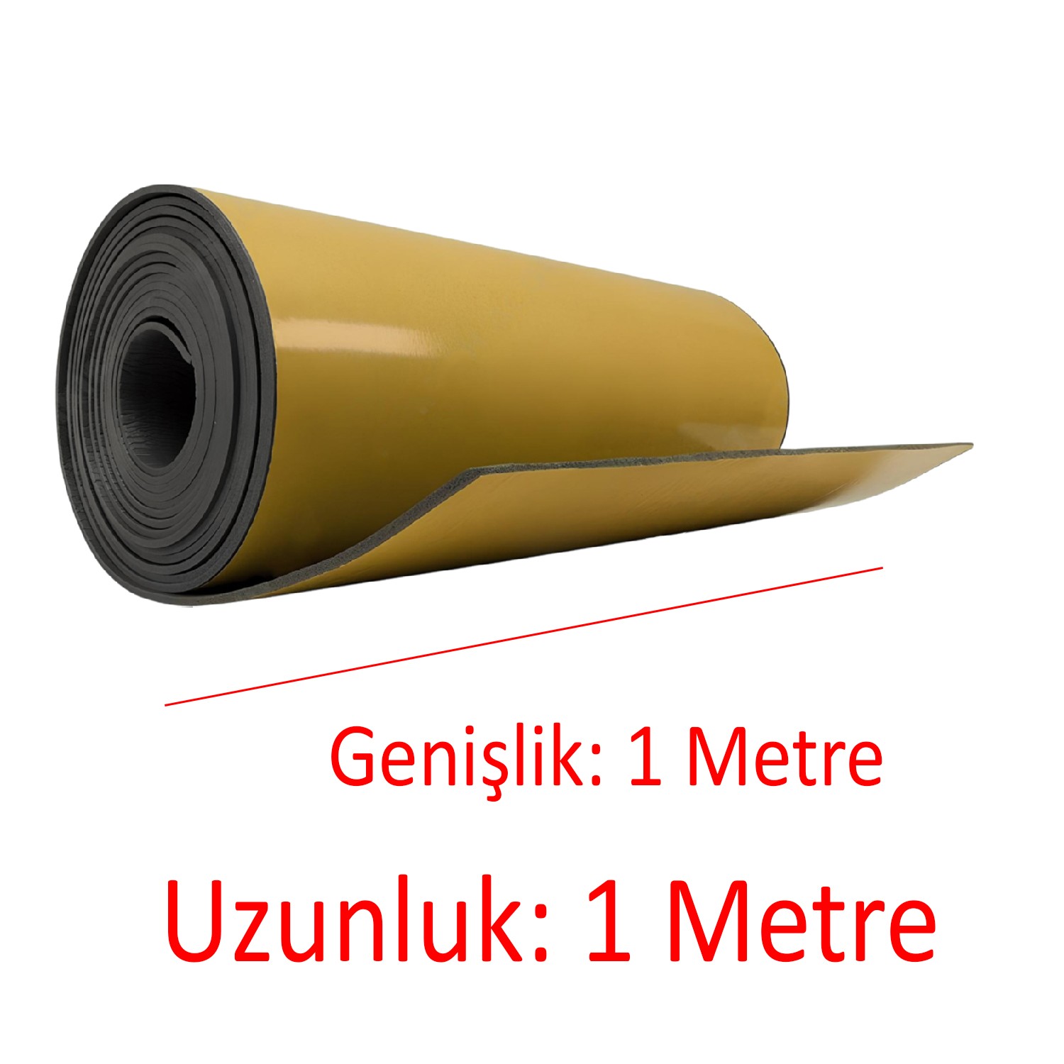 Yapışkan Araç Ses Isı Yalıtım İzolasyon Bant En:100 cm Kalınlık:10 mm Uzunluk:1 Metre Kauçuk Sünger