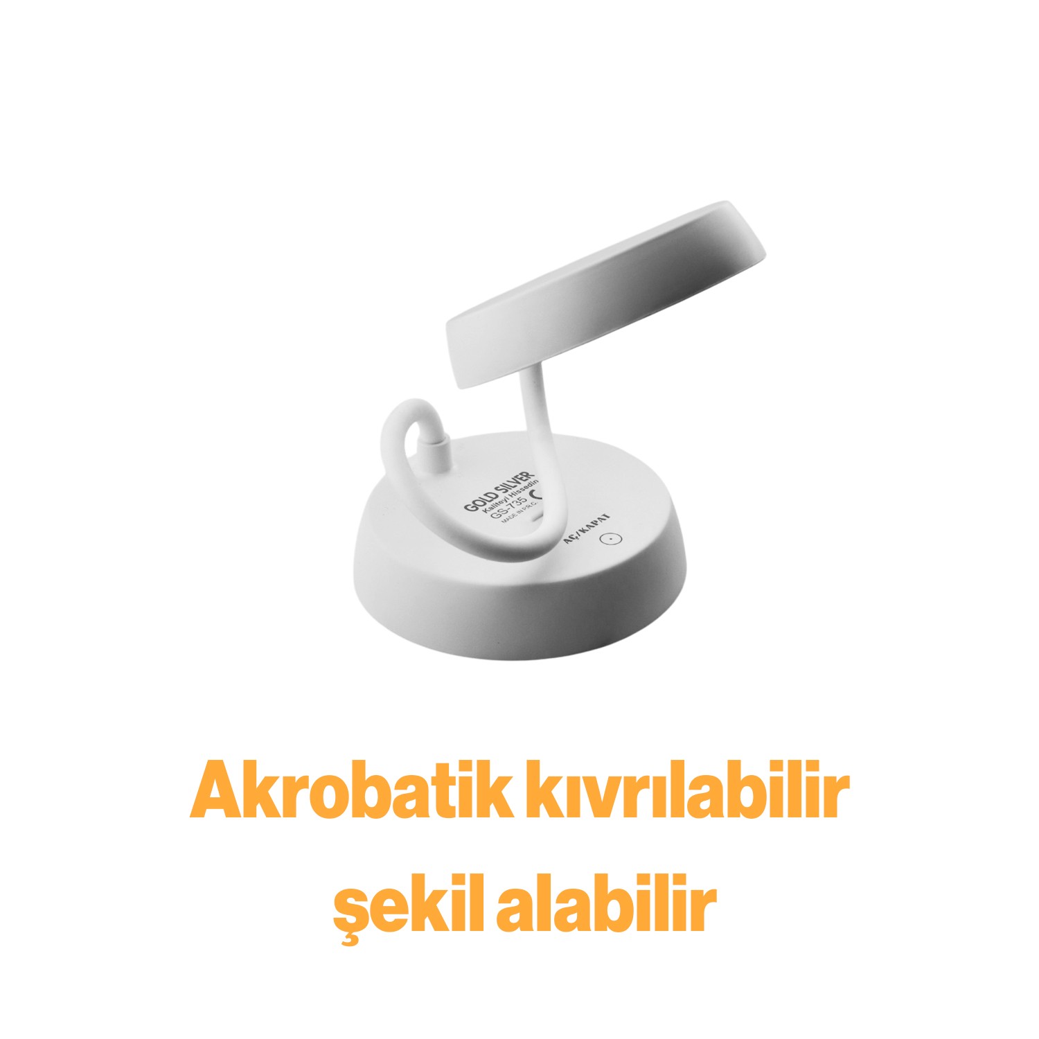 Şarjlı Akrobat 360° Masa Üstü Lamba 3 Kademe Dokunmatik Çalışma Okuma Işığı Gece Lambası Soft Işık