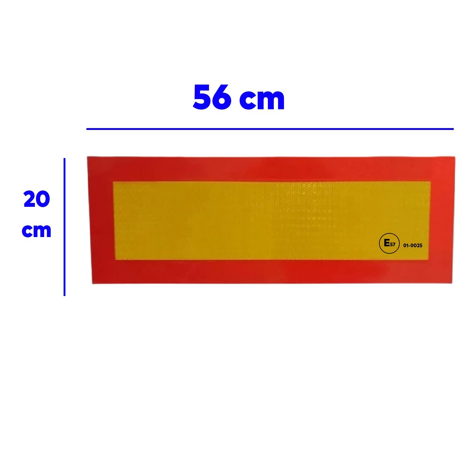 Tüvtürk Uyumlu E57 Reflektörlü Fosforlu Tır Kamyon Dorse Çekici Arkası BANT 20 cm x 56.5 cm 1 ÇİFT