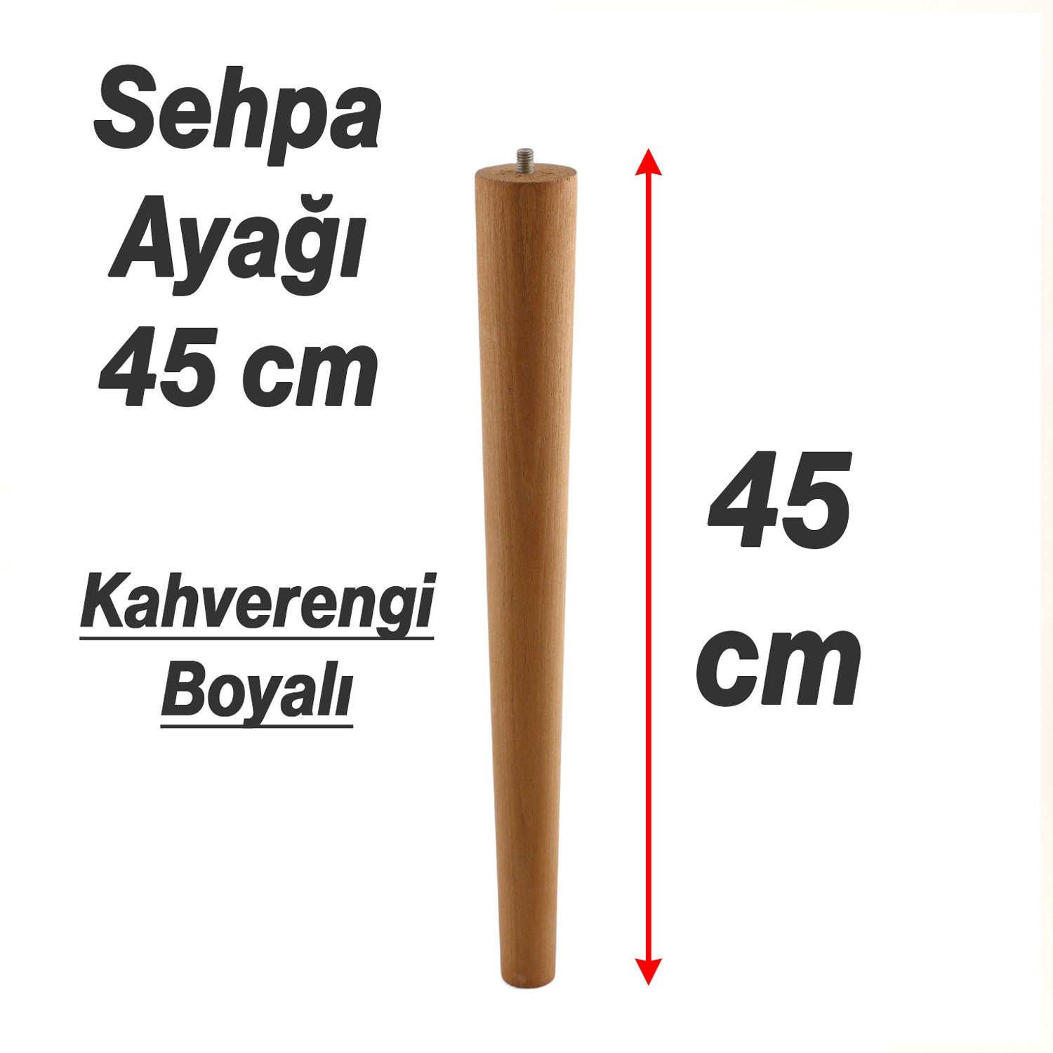 Sehpa ve Masa Ayağı 3 ADET 45 cm Kahverengi Boyalı Bohem Ahşap Mobilya Aksesuar Ayakları Silindir