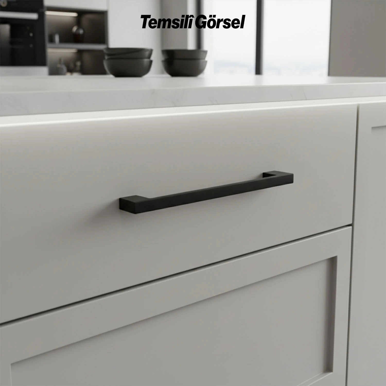 Köprü 10 ADET Siyah Metal Kulp 160 mm Mobilya Çekmece Dolap Kapak Kulpu ...