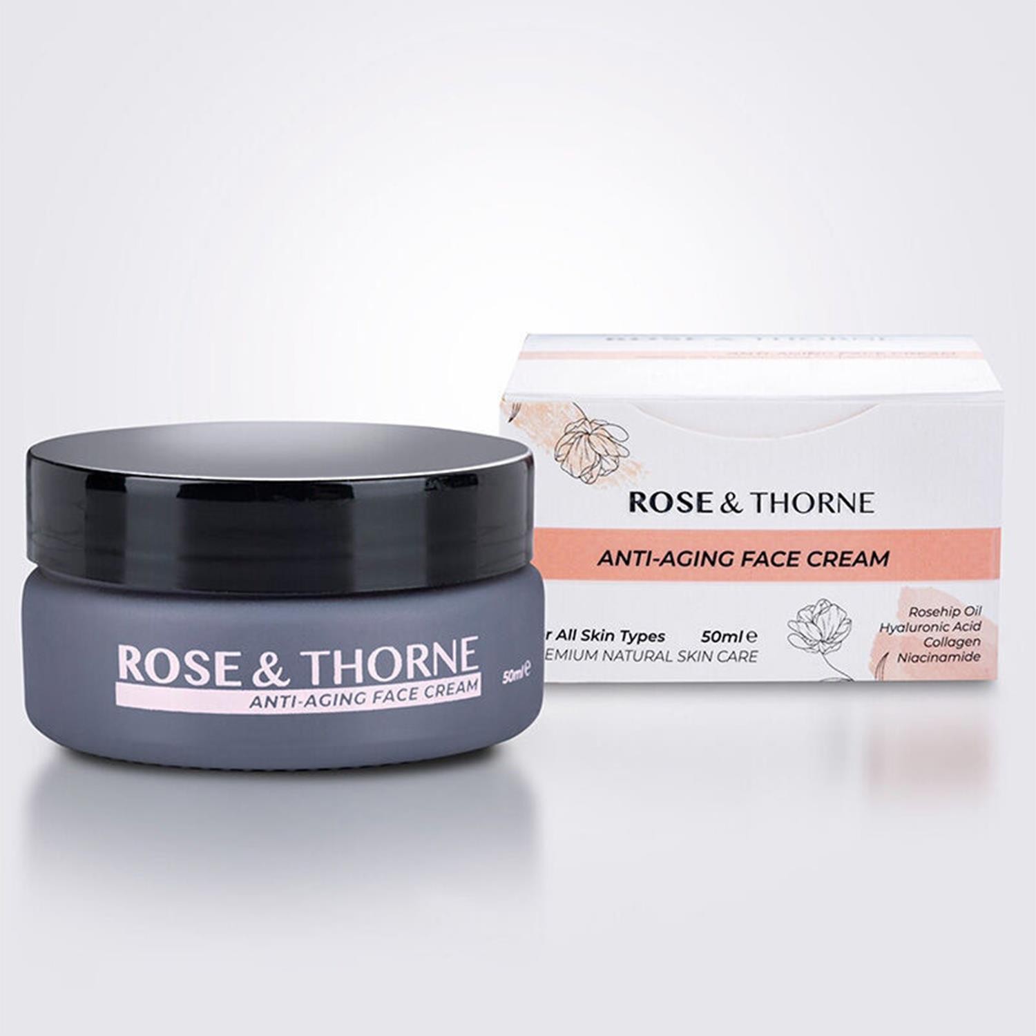 Rose Thorne 50 Ml Yaşlanma Karşıtı Yüz Bakım Kremi Nemlendirici Rosehip Yağ Hyalüronik Asit Kolajen