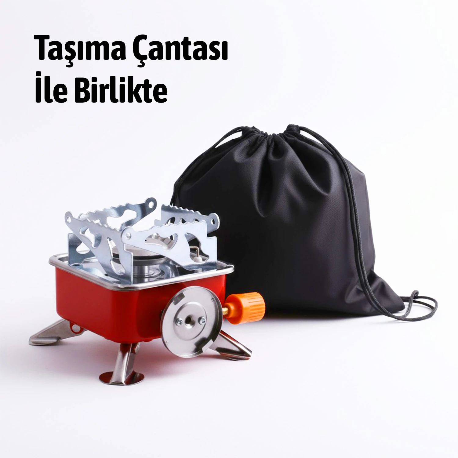 Taşınabilir Mini Tek Gözlü Portatif Kendinden Manyetolu Kamp Ocağı + 1 Adet 400ml Kartuş