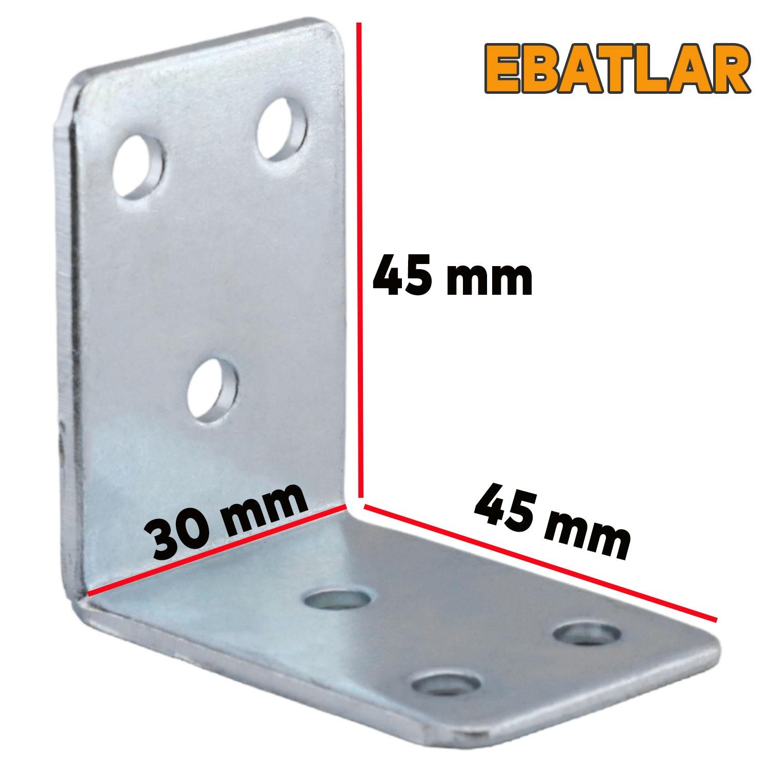 Mobilya Eşya Dolap Yatak Duvara Sabitleme Köşebent Bağlantı Aparatı L Demiri Gönye 45x45x30 Mm (5 ADET)