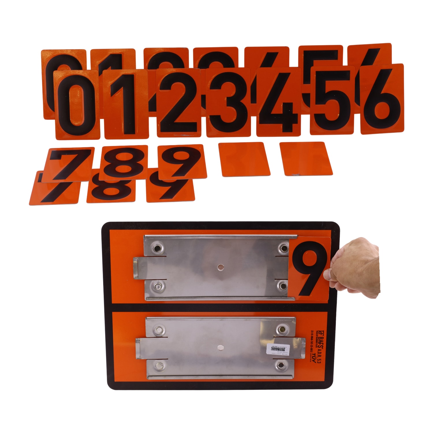Adr 40x30 cm Manuel Değiştirilebilir Tehlikeli Madde Uyarı Levhası Çoklu Rakam 0-9 Arası Rakamlar