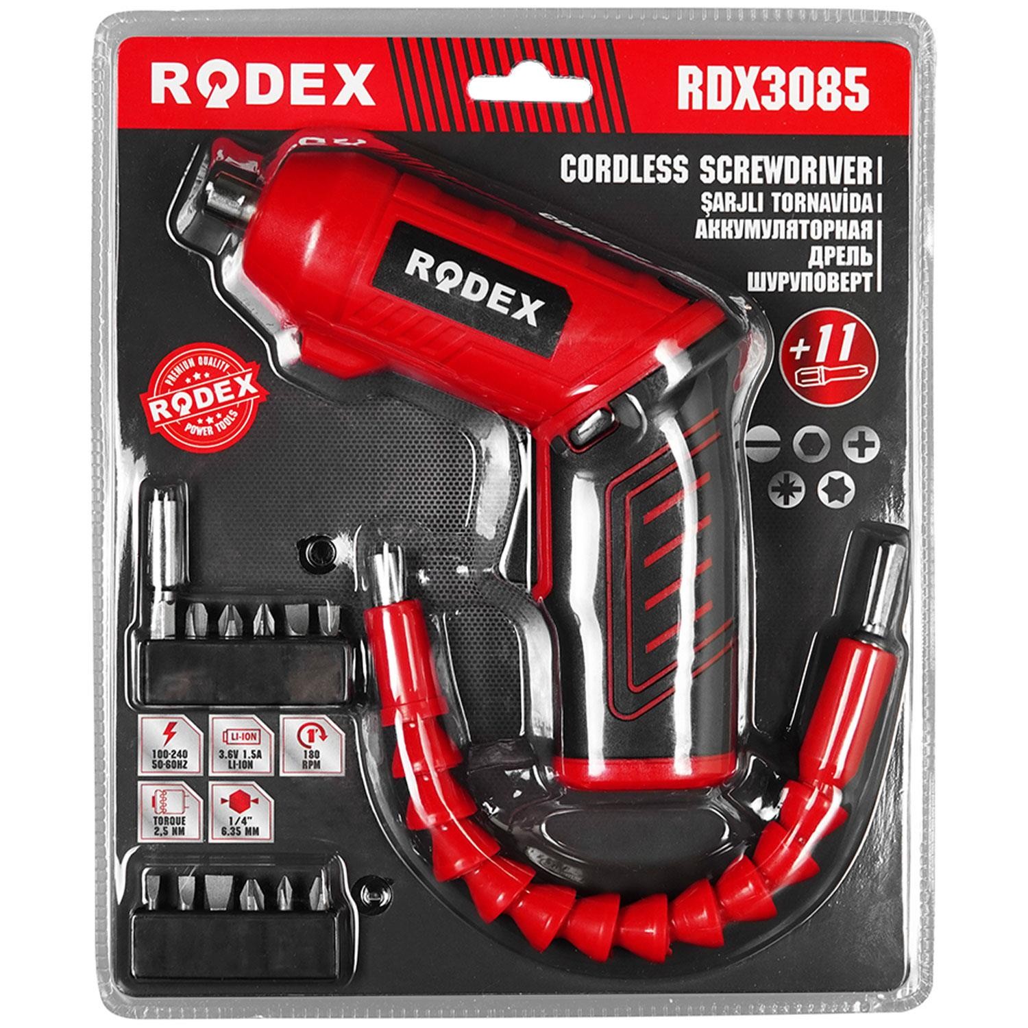 Rodex RDX3085 Akülü Vidalama Şarjlı Tornavida Vidalama Ucu Seti+İzeltaş-Klytek Matkap Bits Uç Düz Yıldız Torx (25 PARÇA)