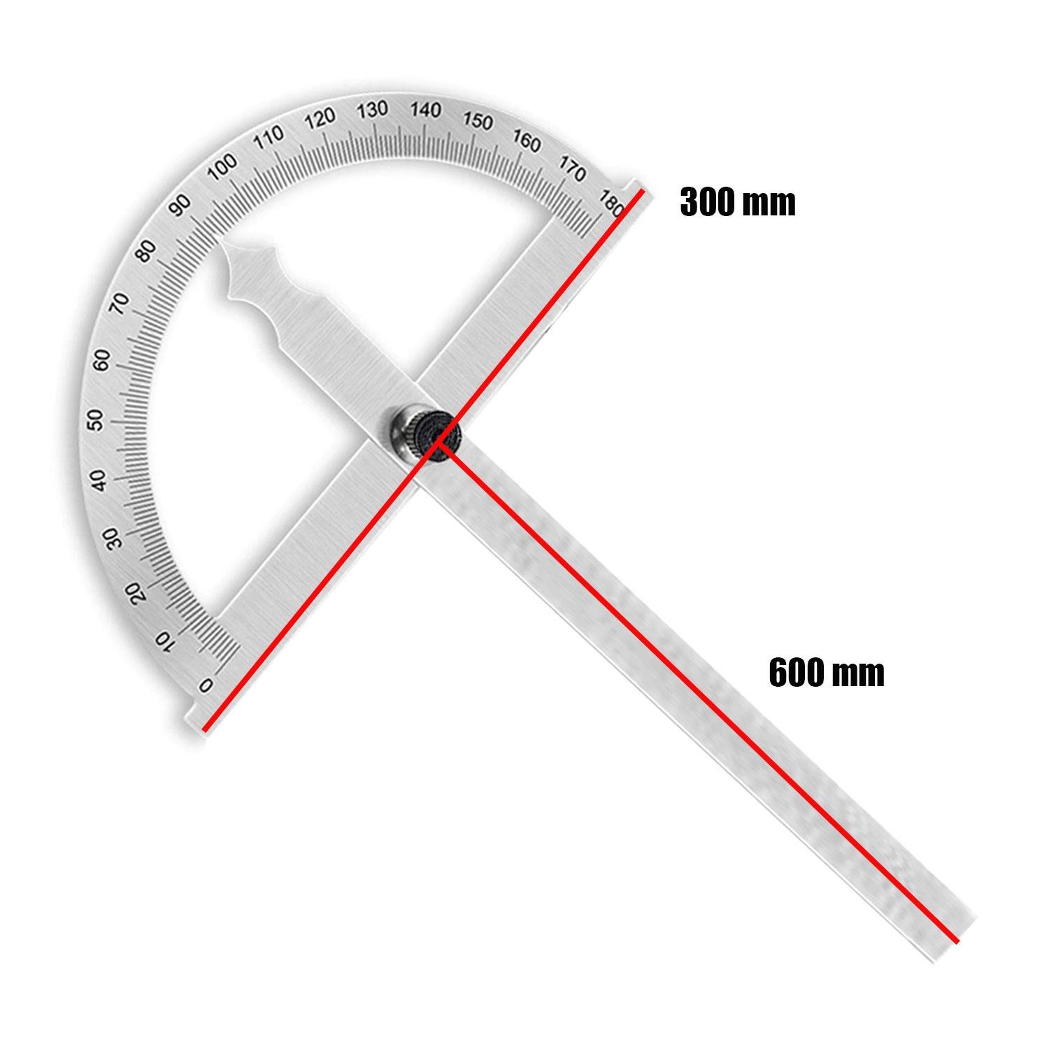 Dw Açılı İletki Gönye Açı Ölçer 300-600 mm Ölçüm Cetveli