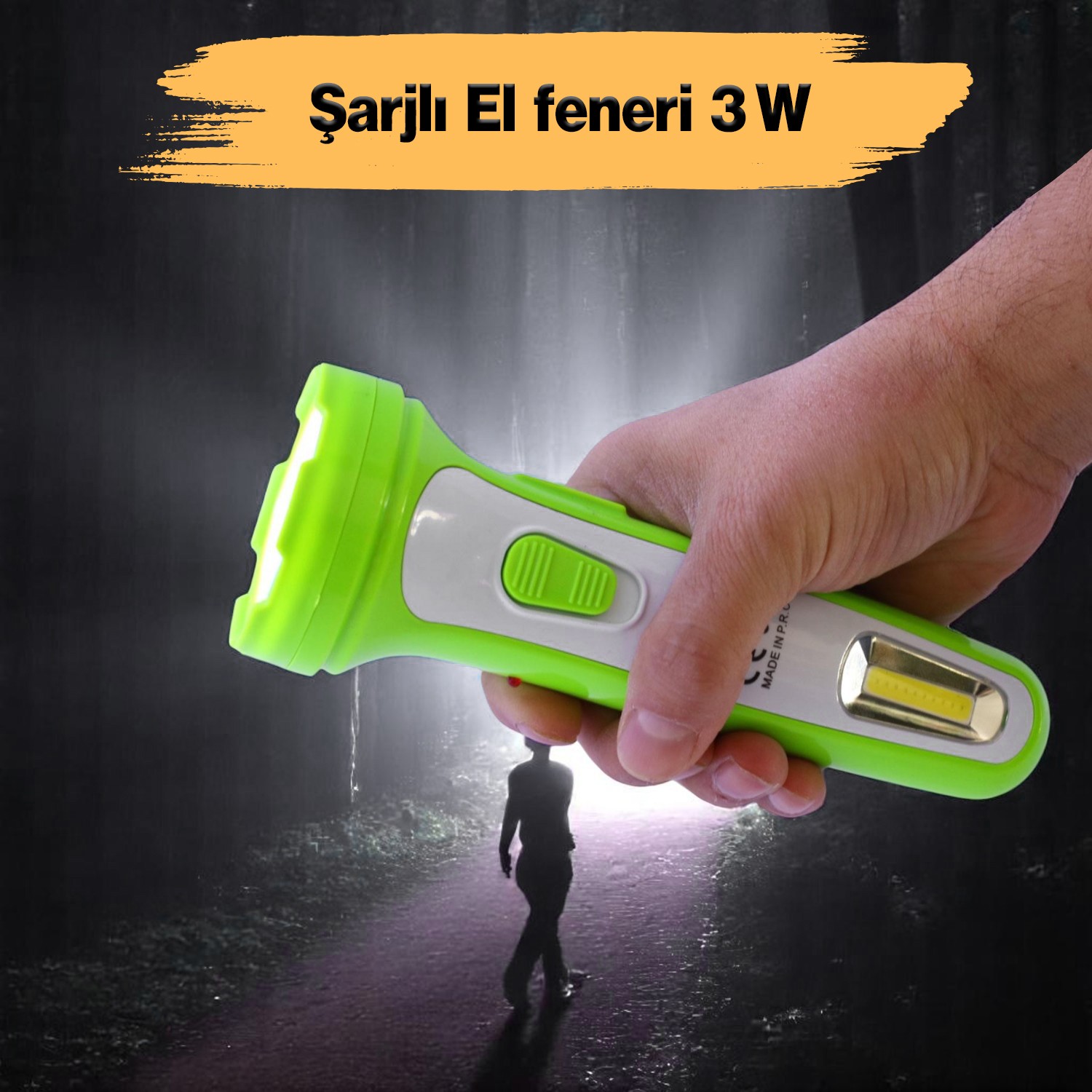Klaus Şarjlı Led El Feneri Aydınlatma Beyaz Işık Işıldak Kamp Lambası Gece Lambası 3 W