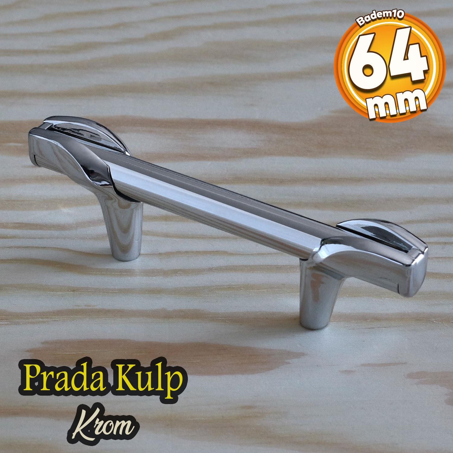 Prade 64 mm Krom Metal Kulp Mobilya Çekmece Mutfak Kapak Dolap Kulpları Kulbu Dolabı Kulpu