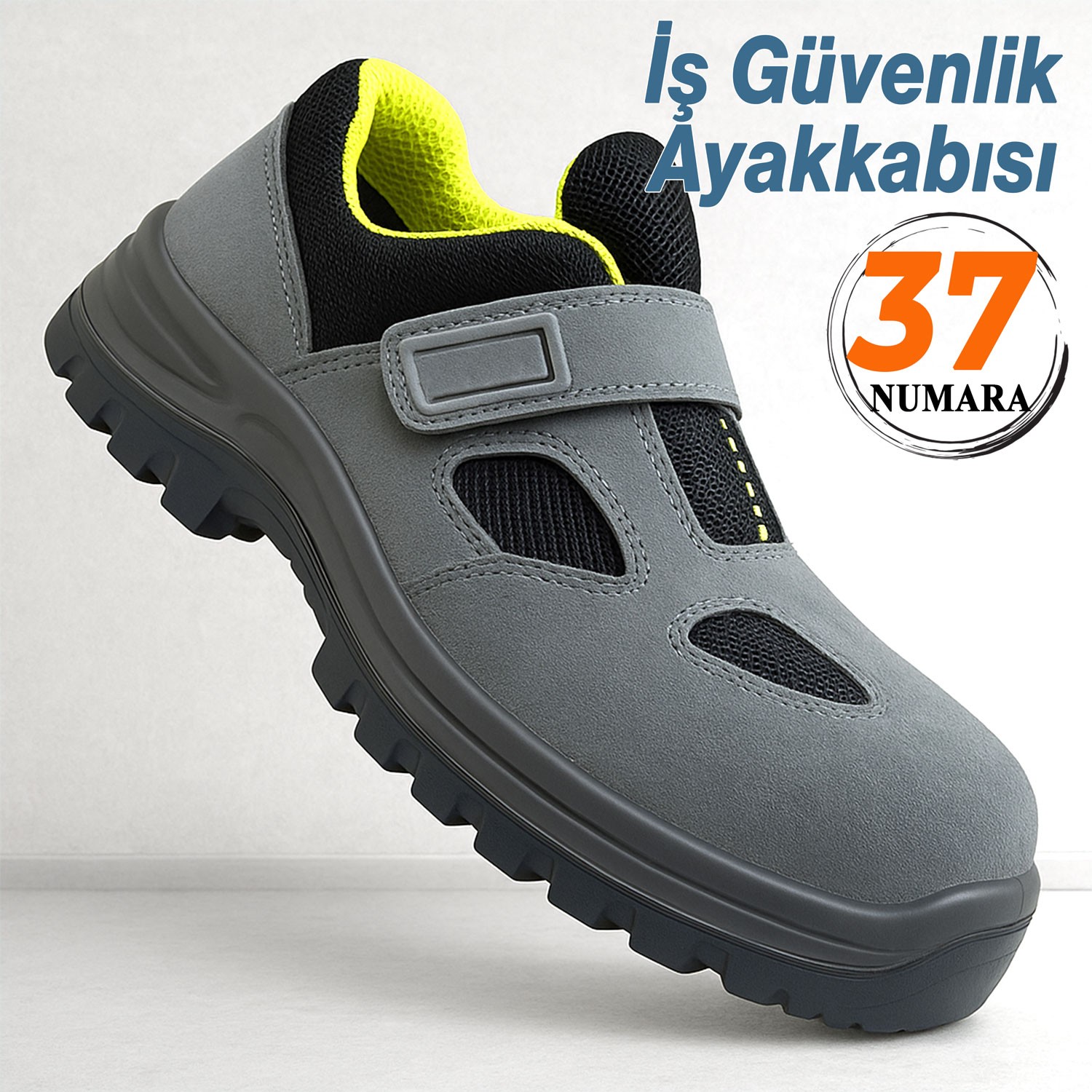 İş Ayakkabısı S1 Cırtlı 37 Numara Çelik Burunlu Süet İnşaat Güvenlik Ayakkabısı Kaymaz Tabanlı