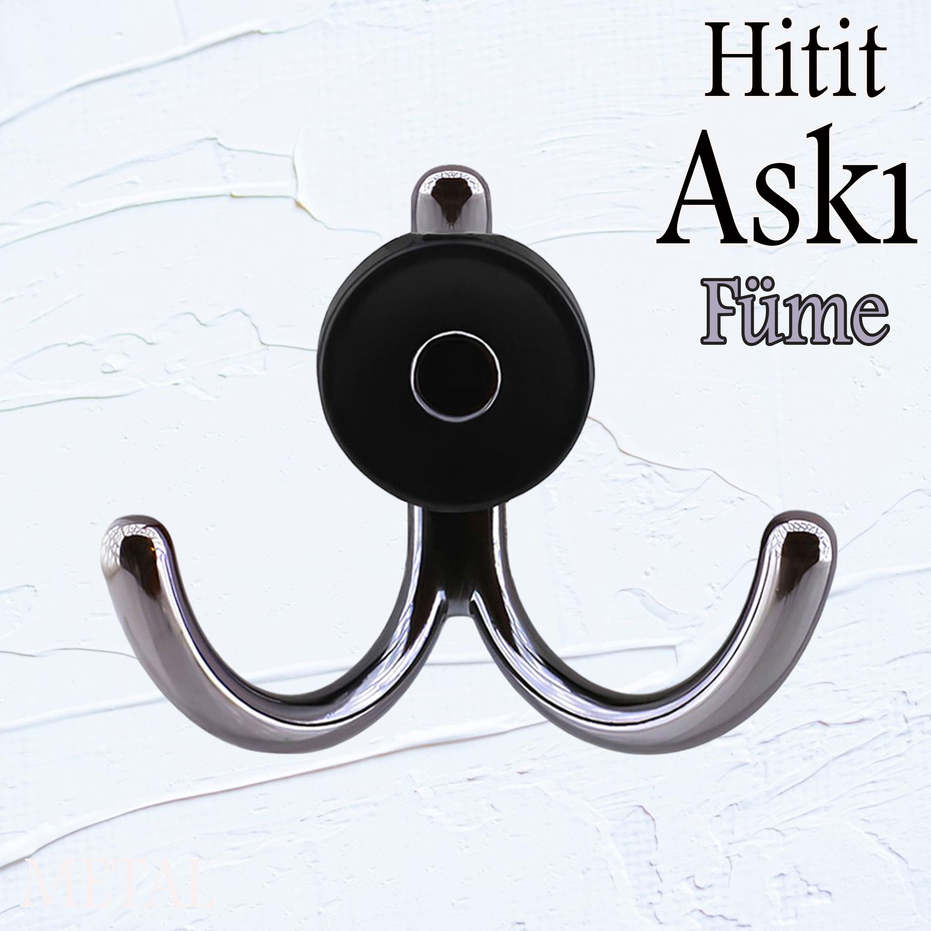 Hitit Askı Askılık Metal Füme Vestiyer Duvar Askısı Dolap Elbise Askılığı