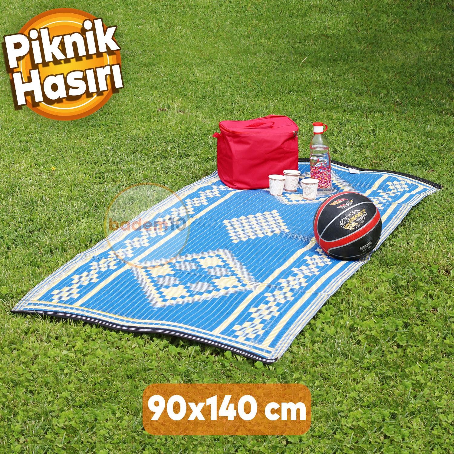 Plastik Hasır Halı Kilim Piknik Cami Park Plaj Bahçe Balkon Teras Kamp Outdoor Karavan Mat 90x140 cm