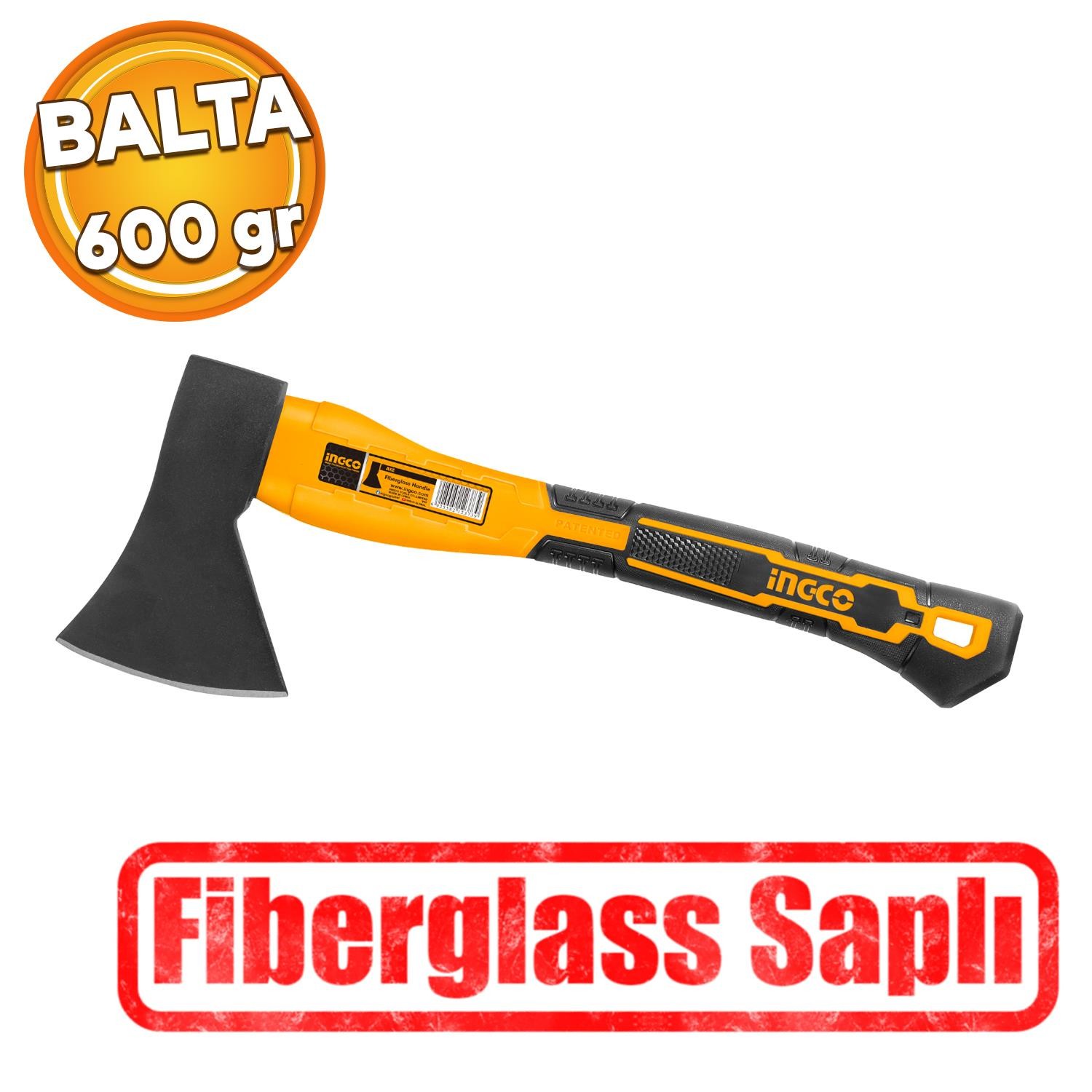 İNGCO HAXS206001 Balta Fiber Saplı  600 GR