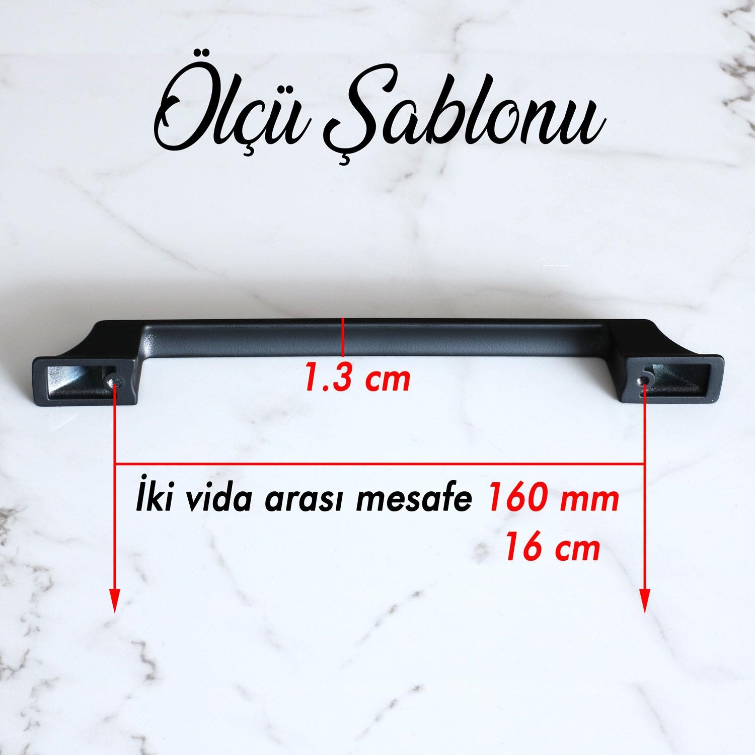 Mostar 160 mm Siyah Metal Kulp Mobilya Mutfak Çekmece Dolap Dolabı Kapak Kulbu Kulpları Kulpu 160 mm