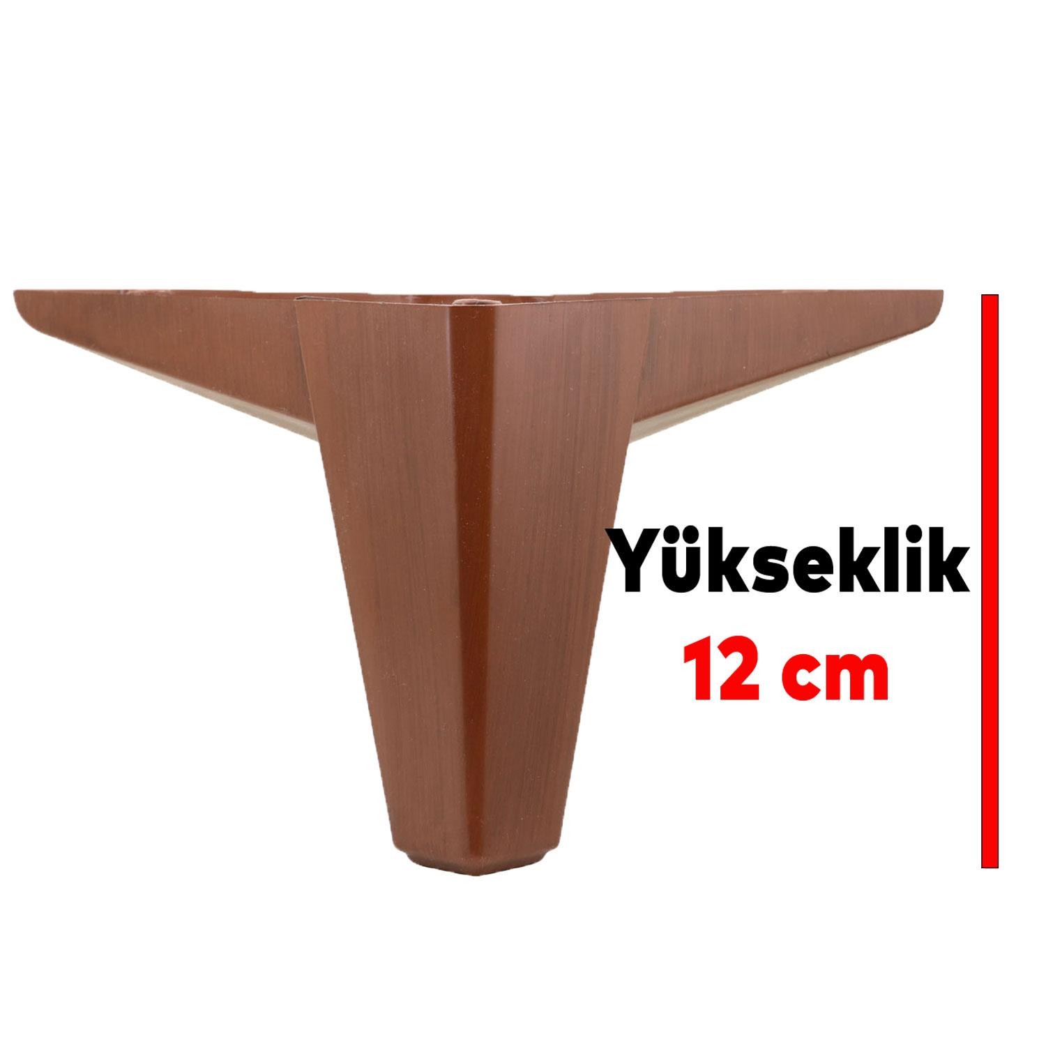 Sedir Lüks Mobilya Kanepe Sehpa Tv Ünitesi Koltuk Ayağı 12 Cm Ahşap Desenli Kahverengi Baza Ayakları