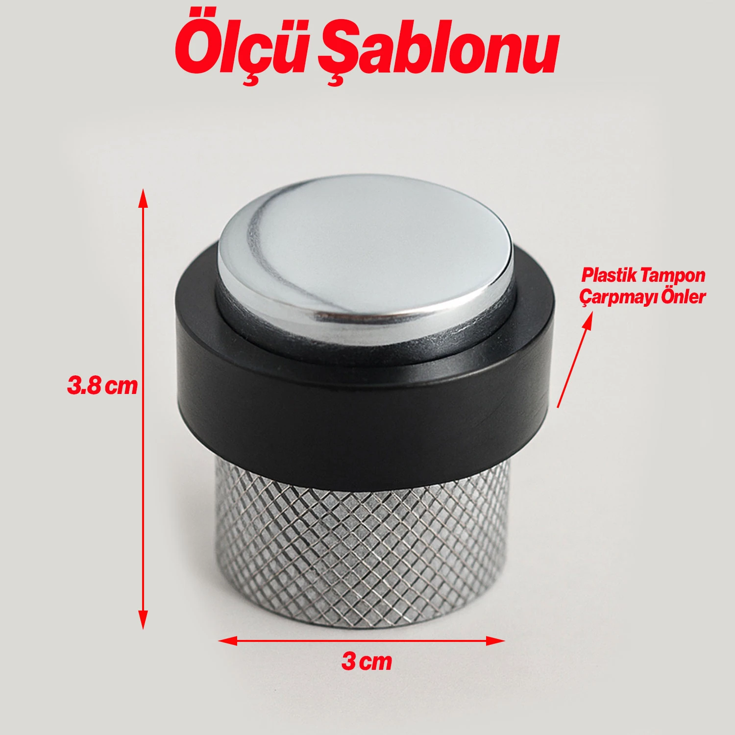 Metal Krom Tırtıklı Kapı Tamponu Kapı Çarpmasını Önleyen Duvar Koruyucu Dayanıklı Kapı Stoperi