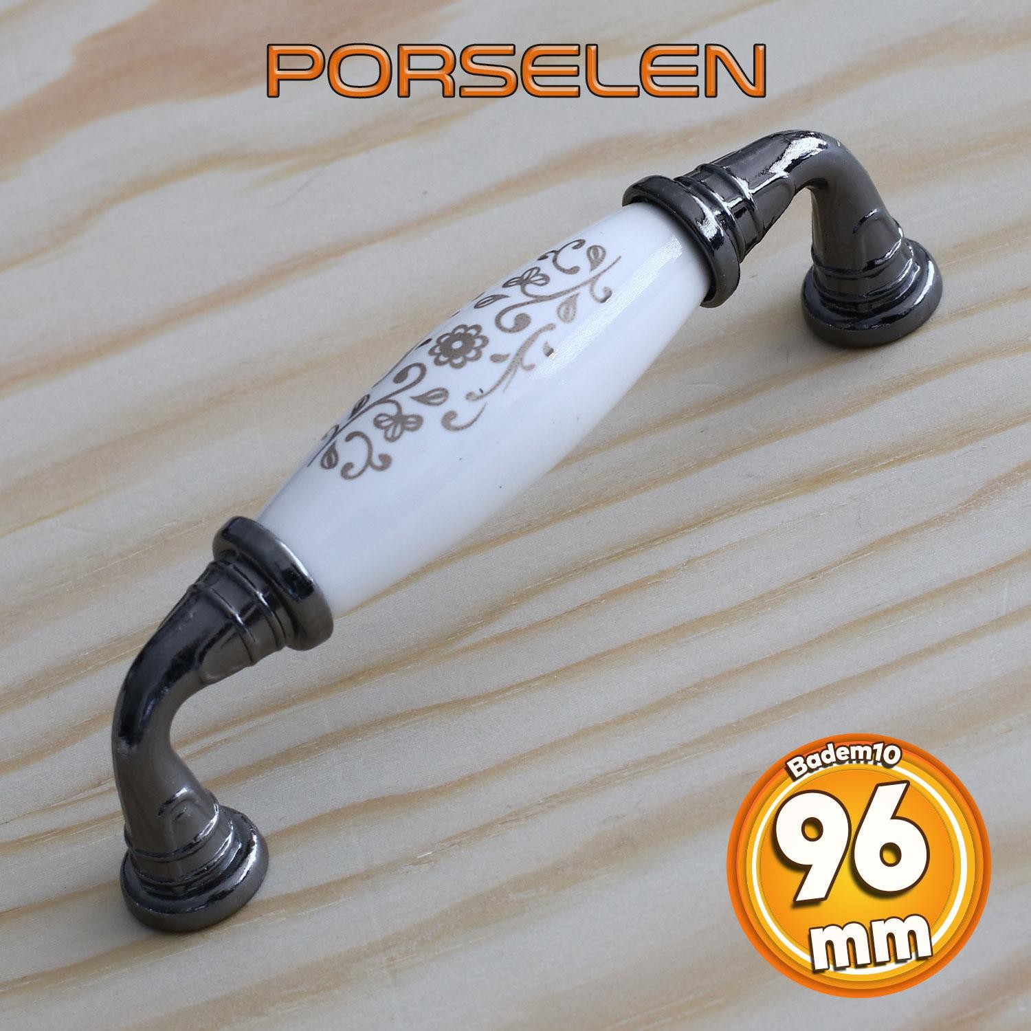 Gerçek Porselen Beyaz Füme 96 mm Kulp Mobilya Mutfak Kulplar Dolap Dolabı Kapak Kulpu Çekmece Kulbu