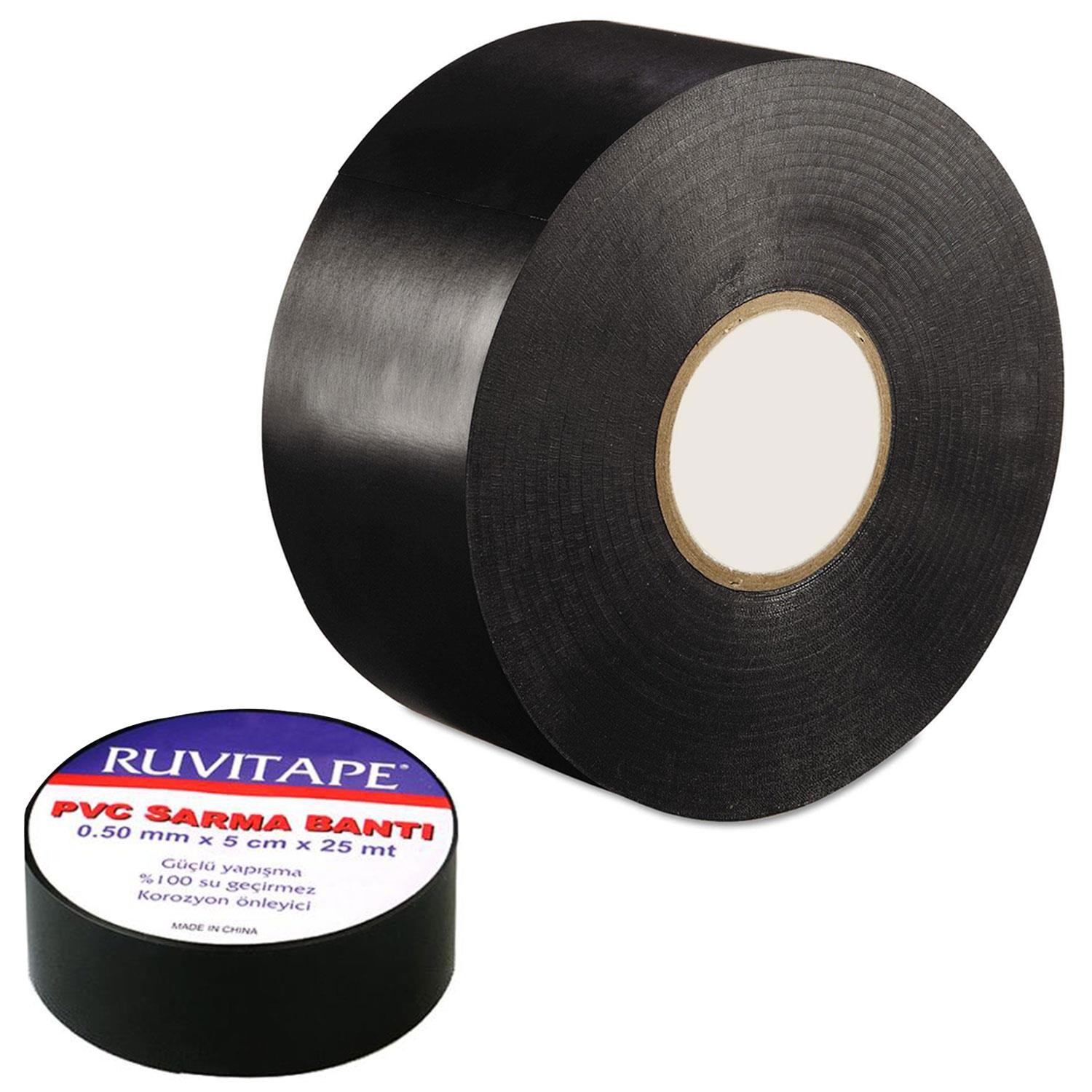 Ruvitape Antikorozyon Bandı Pvc Boru İzolasyon Sarma Bant 100 mm x 25 MT