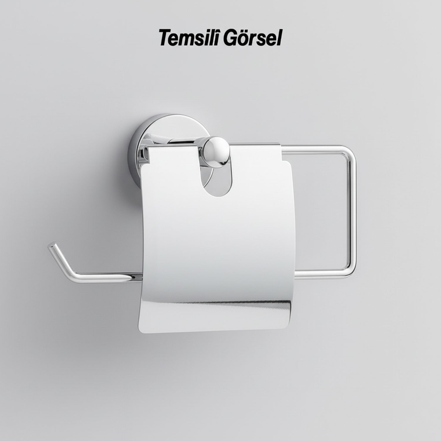 Kapalı Kağıt Havluluk Krom Gümüş Metal Duvara Monte Vidalı Banyo Tuvalet Mutfak Kağıt Havluluk 25 cm
